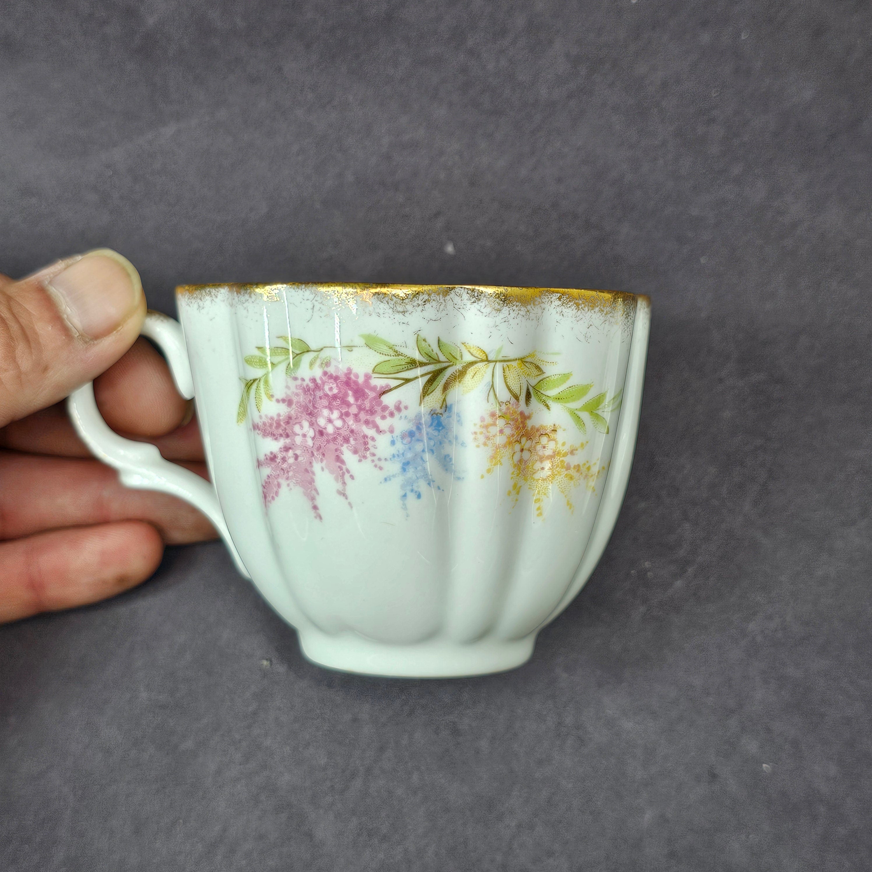 Vintage Taylor and Kent Gold Trim Teacup & Saucer Set From England