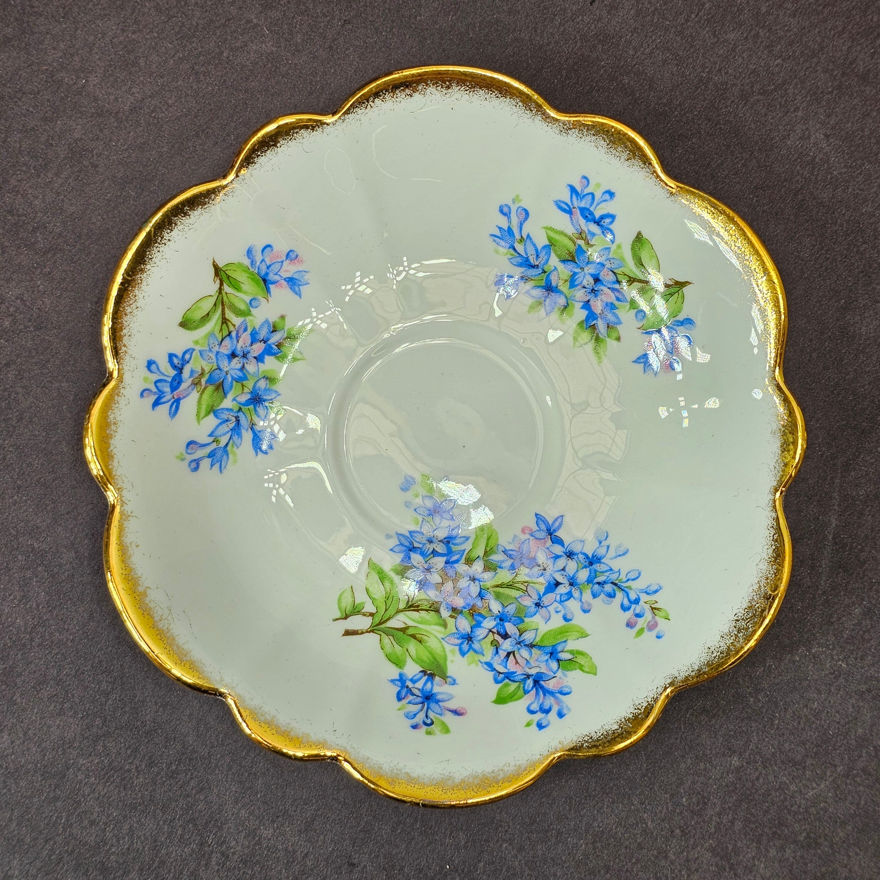 Vintage Taylor and Kent Gold Trim Teacup & Saucer Set From England