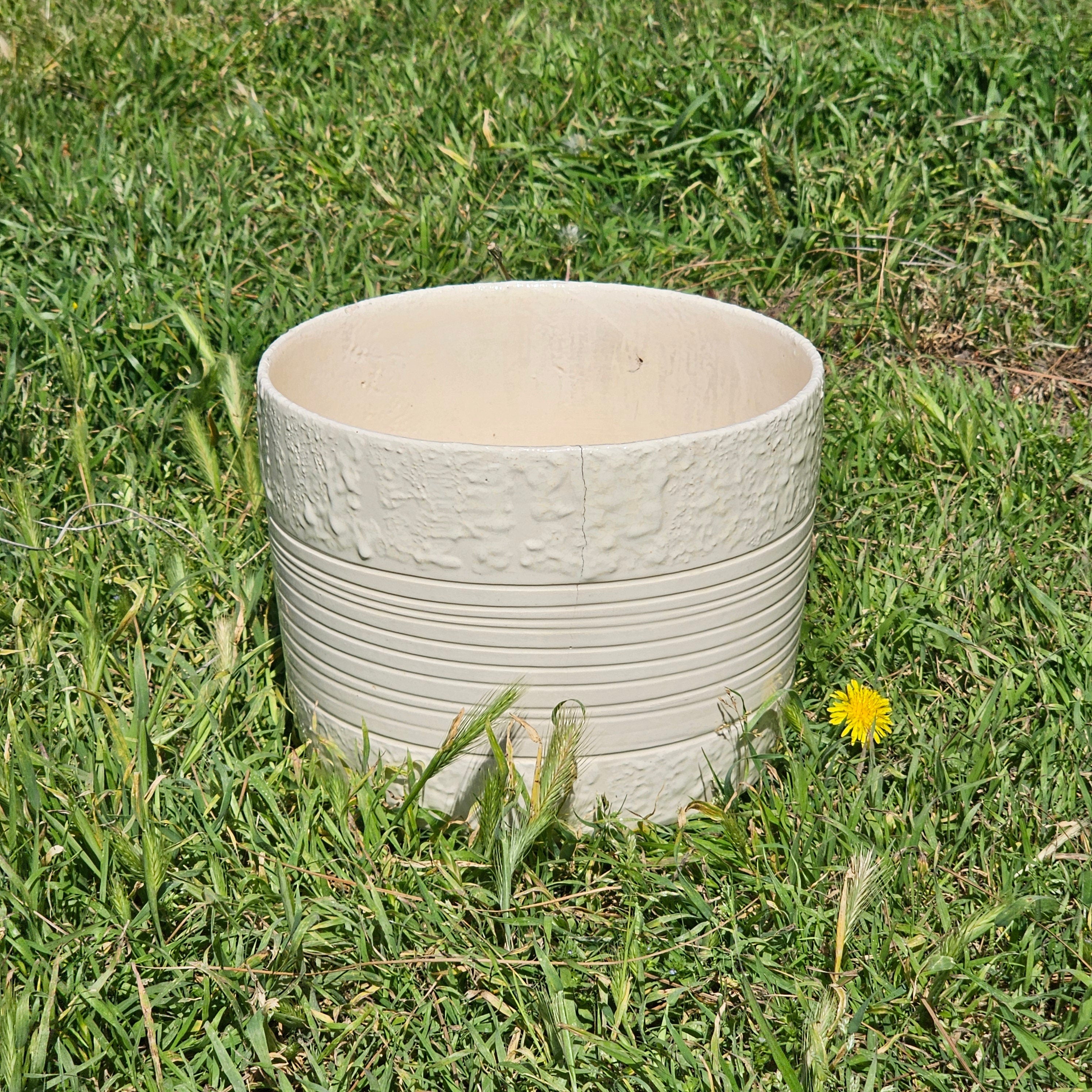 California Art Pottery Yellow Petal Shape Ceramic Flower Planter 8.5" x 6.75" H