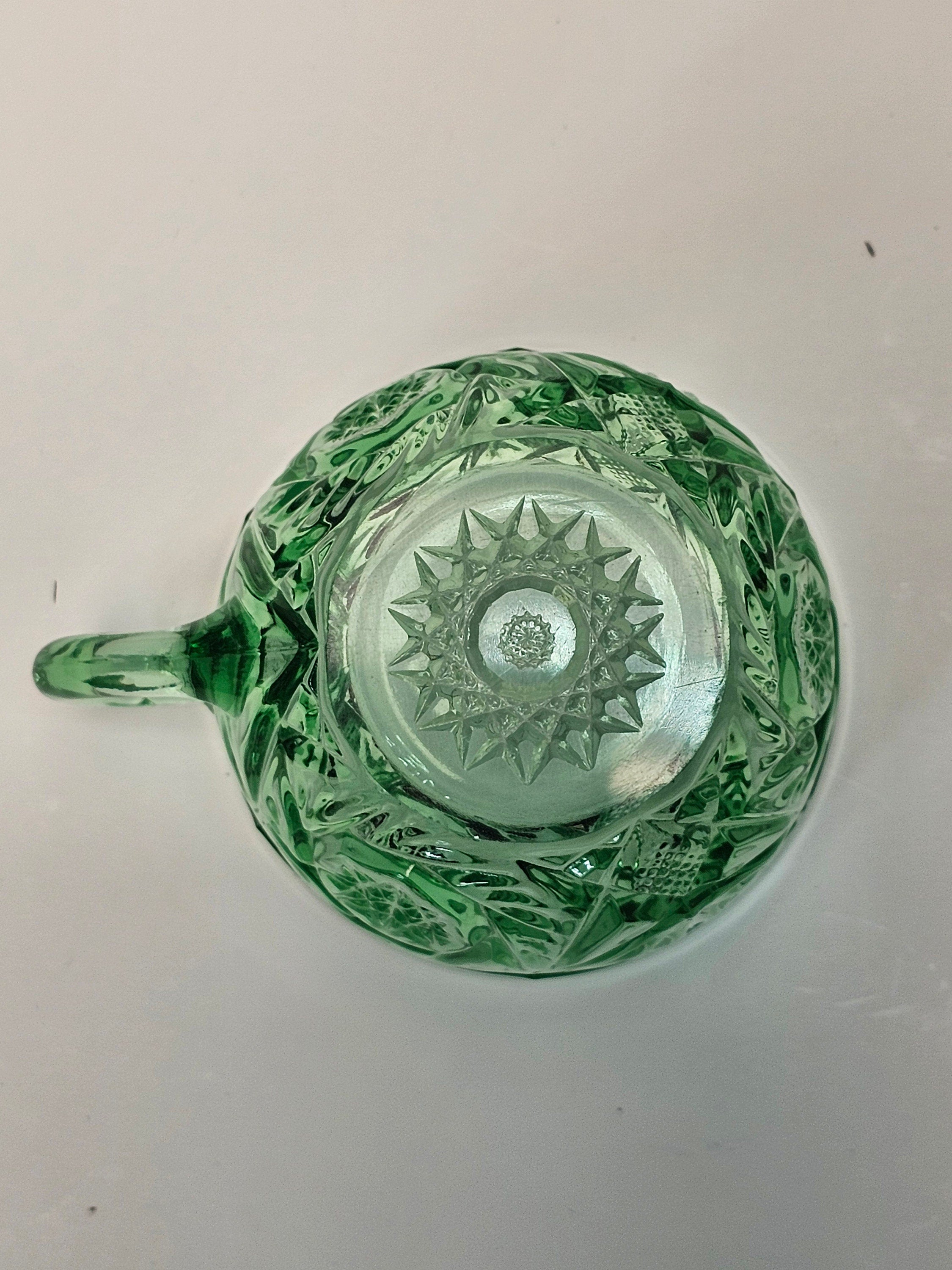 Heisey Pinwheel and Fan Green Moongleam Punch Cup