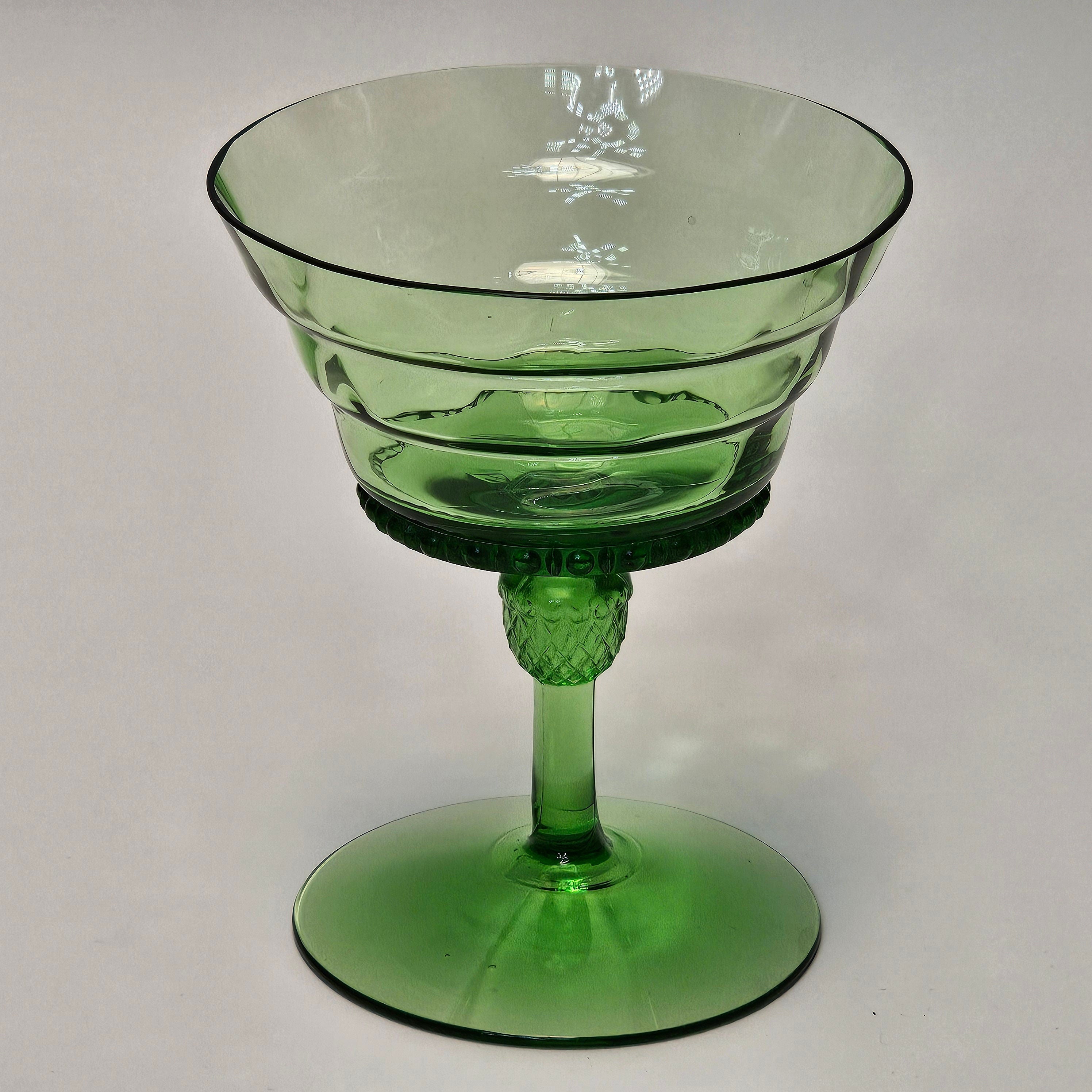 Heisey Moongleam Charter Oak Tall Sherbert Champagne 4 3/4”