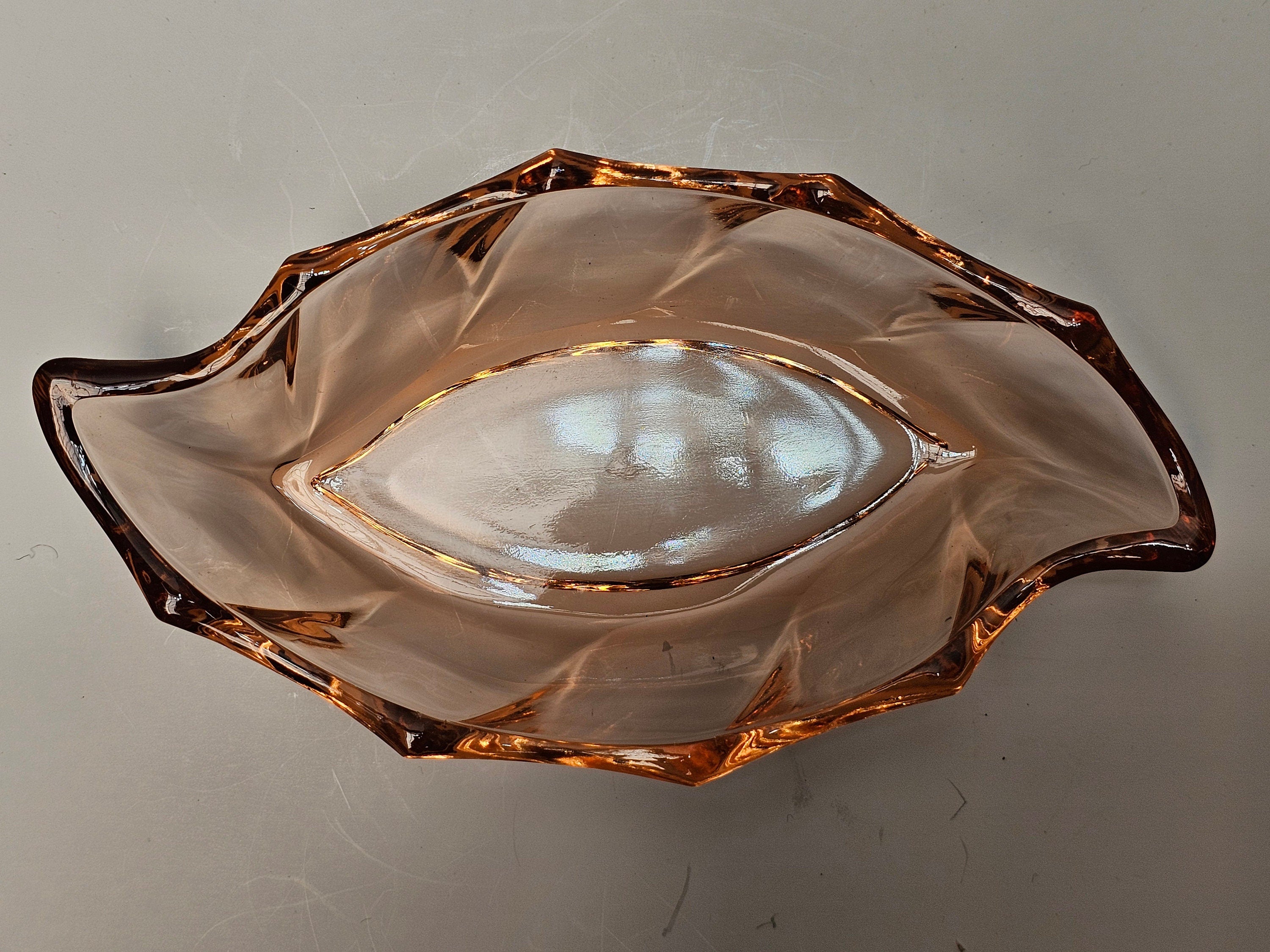 Heisey 7" Twist Flamingo Pickle Dish