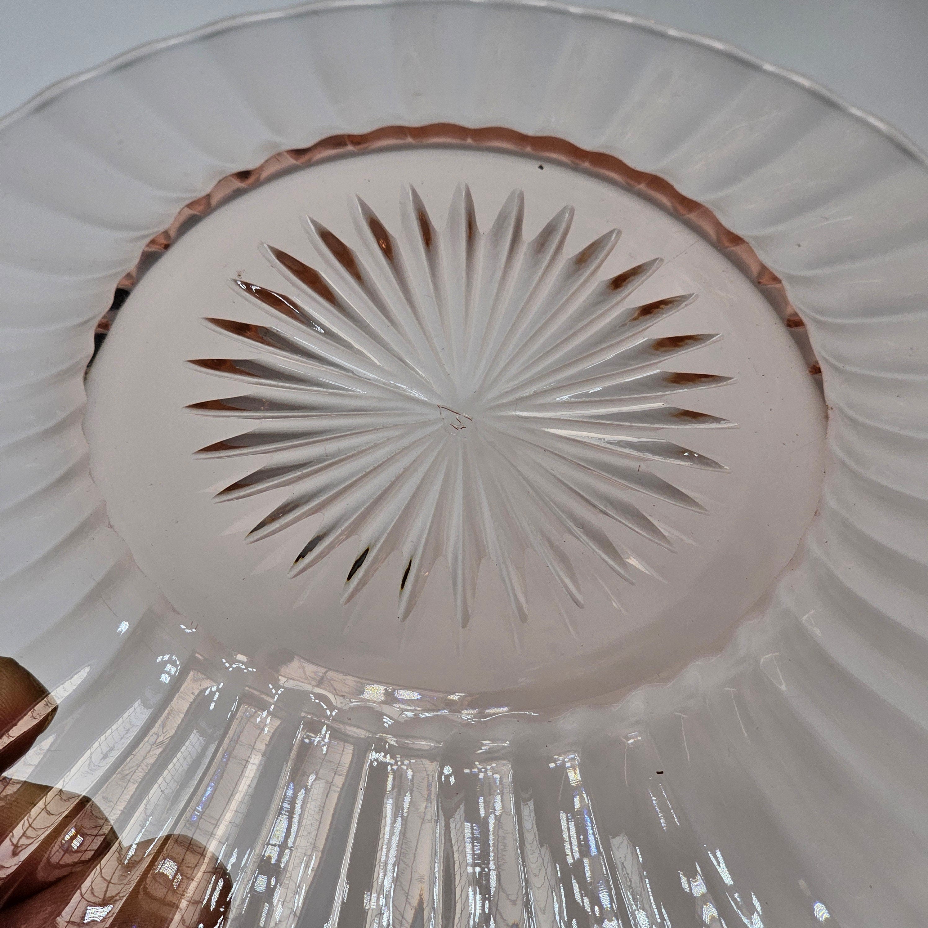 Heisey 7 1/2" Salad Plate Ridge and Star Pink Flamingo