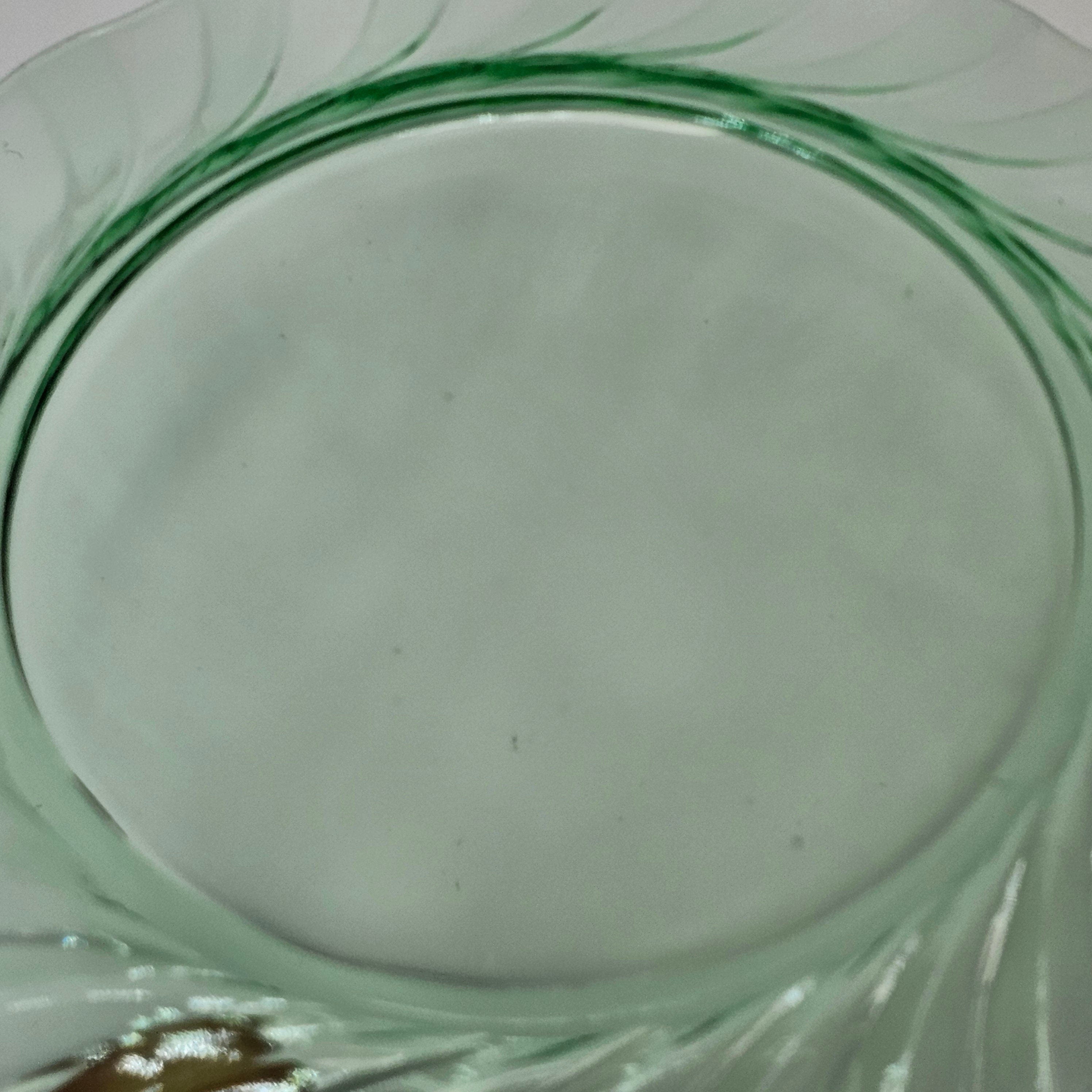 Heisey 8" Luncheon Plate Spiral Green