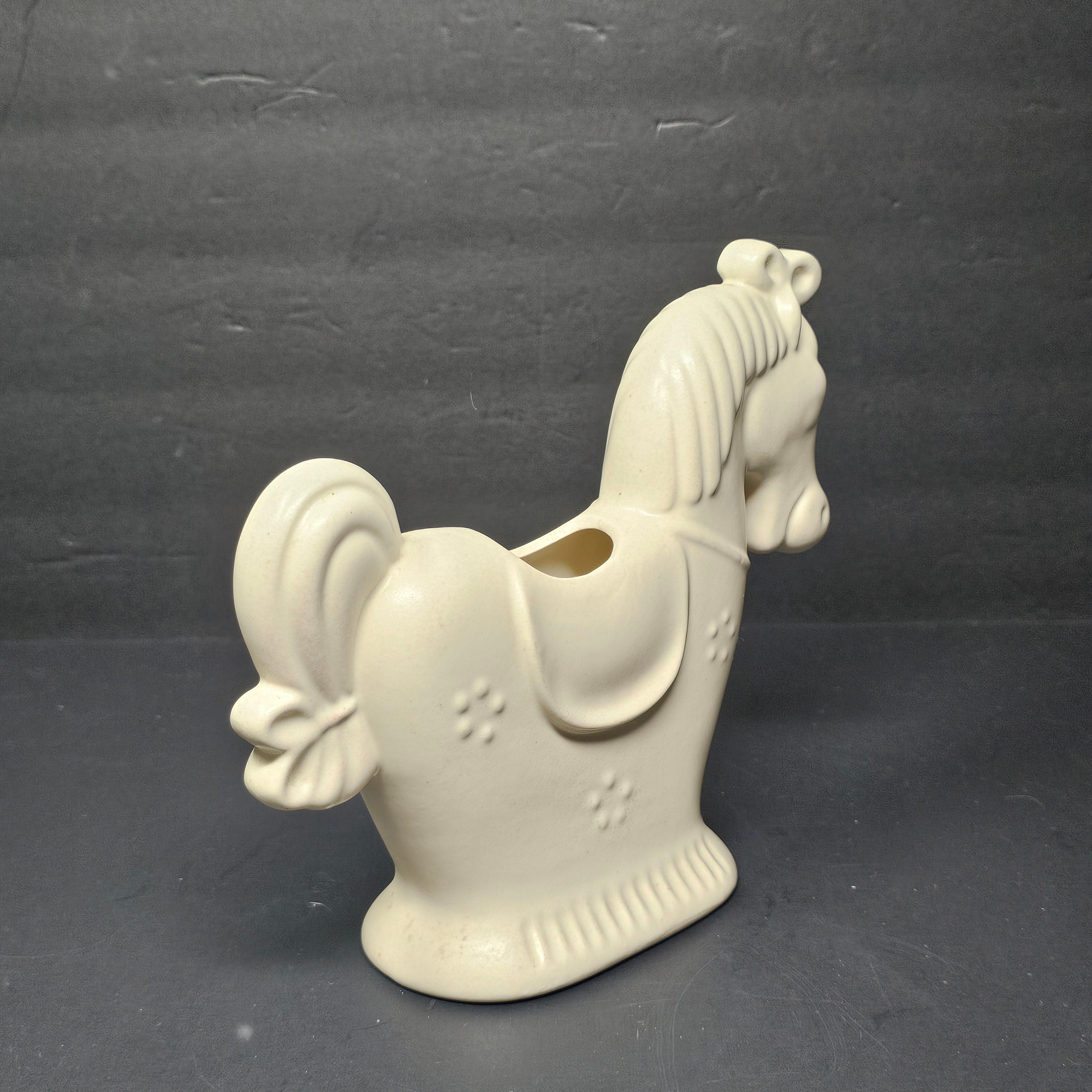 Vintage Horse Planter Ceramic Nursery / Tooth Brush Holder