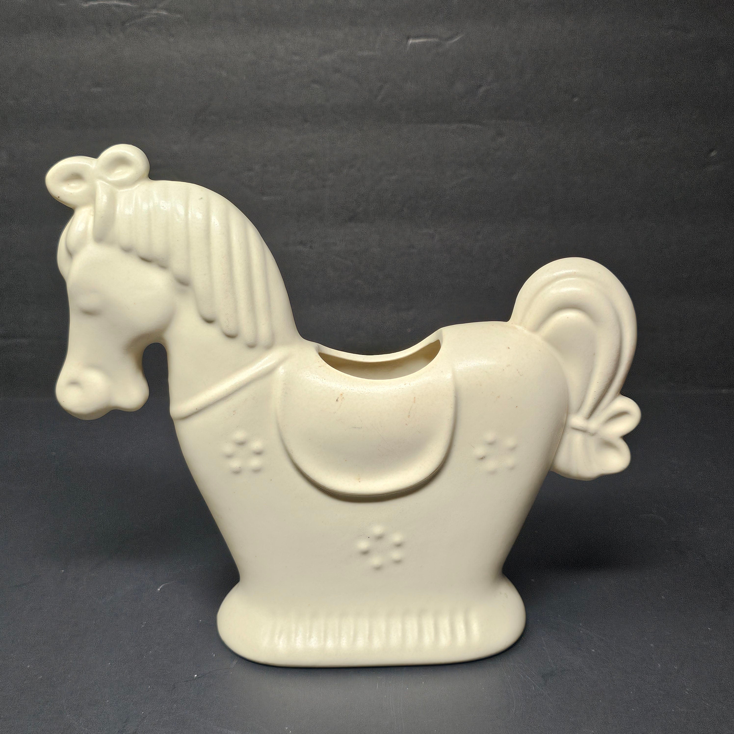 Vintage Horse Planter Ceramic Nursery / Tooth Brush Holder