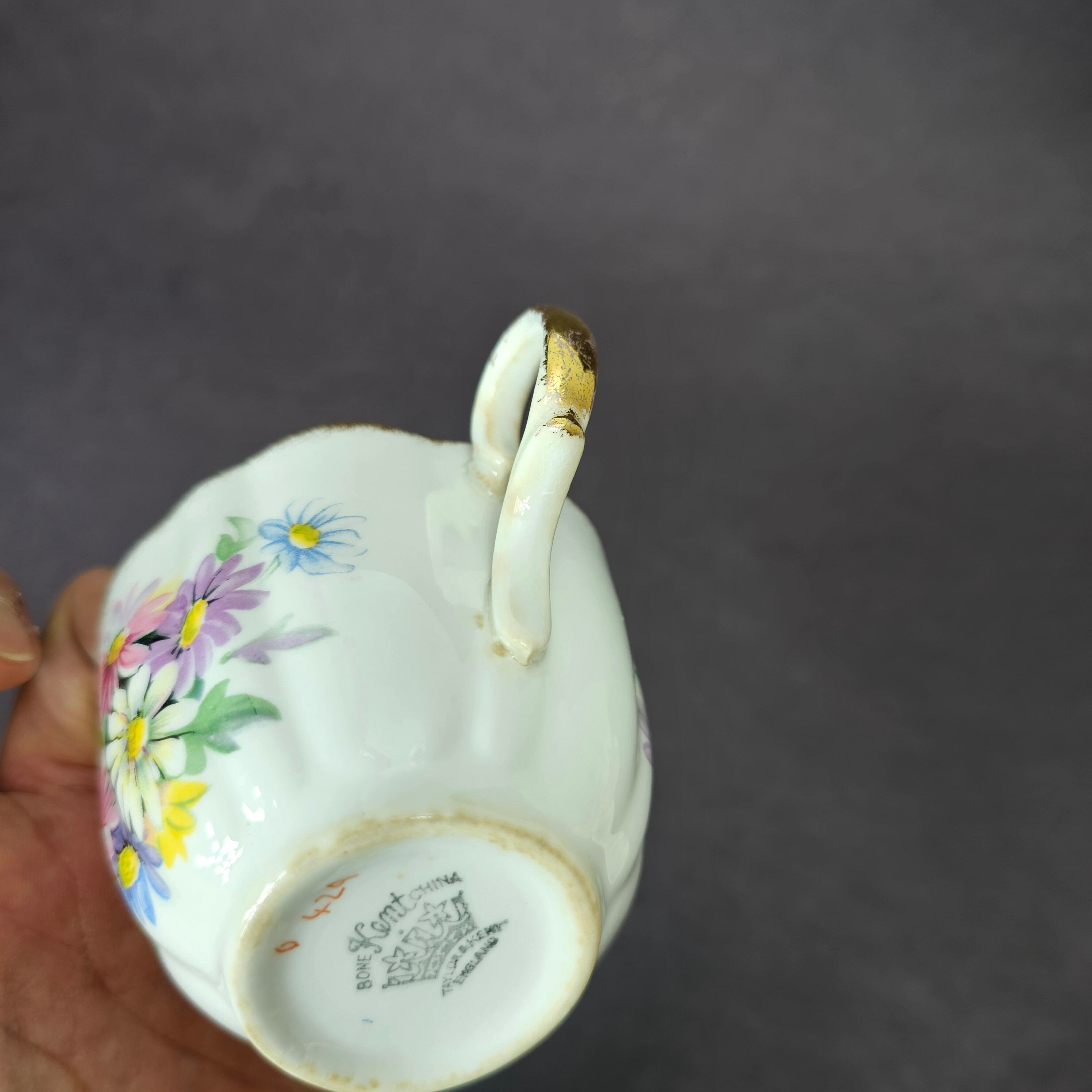 Vintage Taylor and Kent Gold Trim Teacup & Saucer Set From England