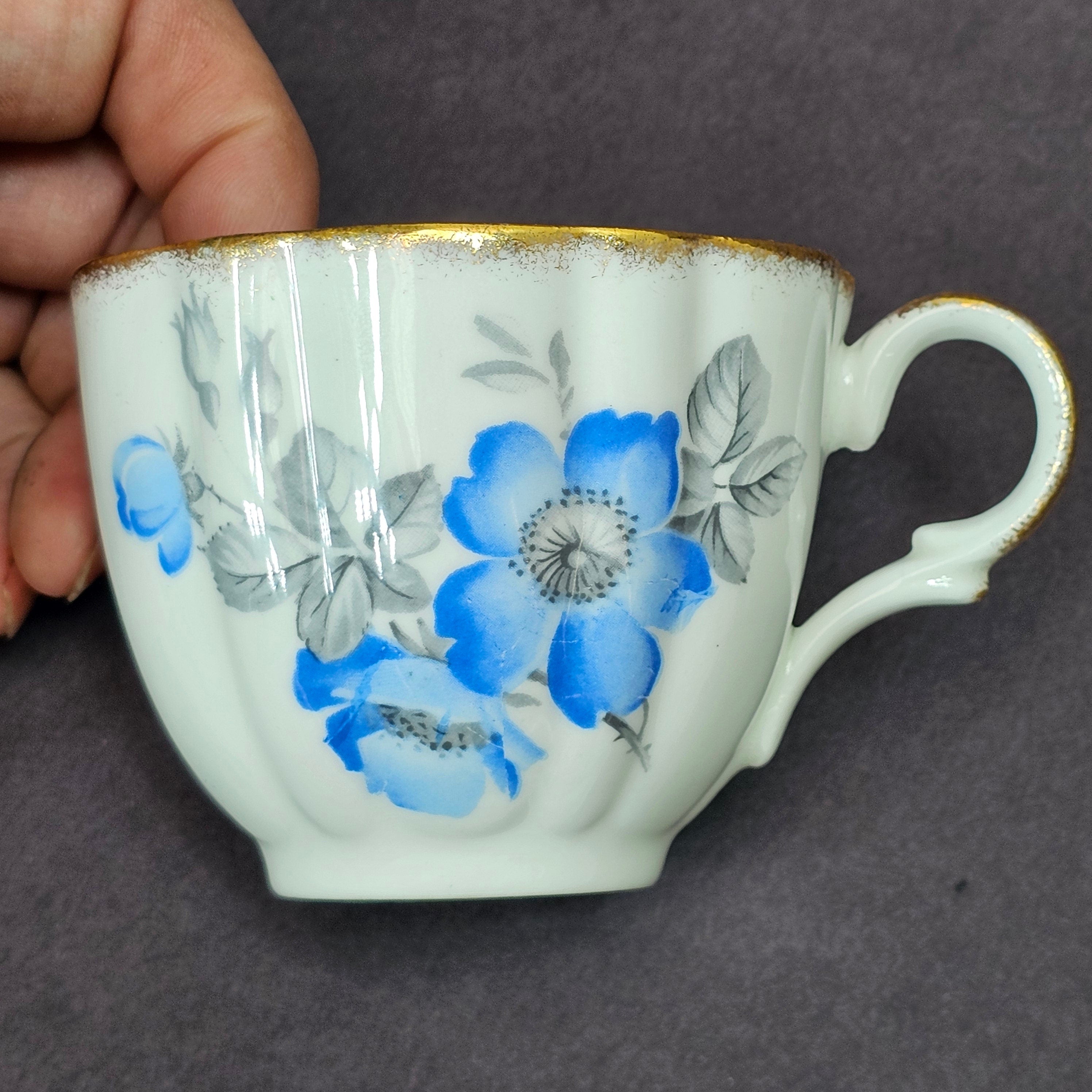 Vintage Taylor and Kent Gold Trim Teacup & Saucer Set From England