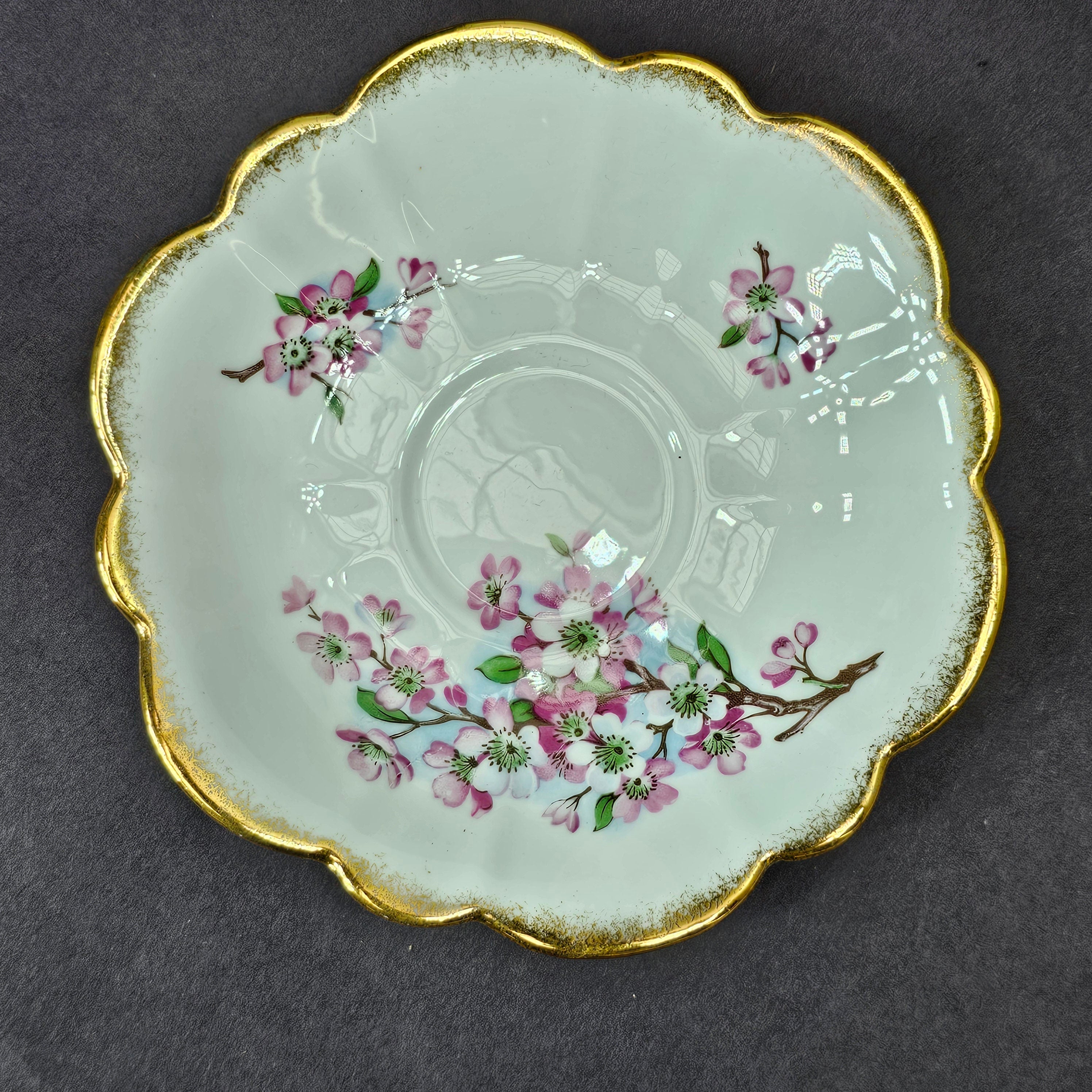 Vintage Taylor and Kent Gold Trim Teacup & Saucer Set From England