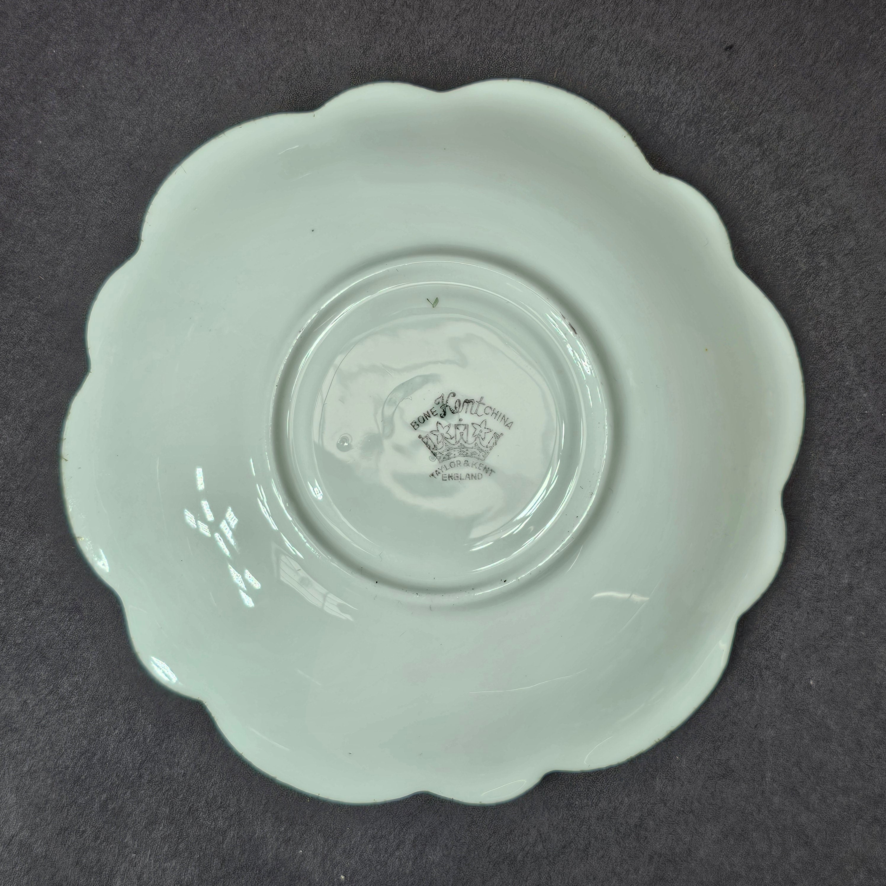 Vintage Taylor and Kent Gold Trim Teacup & Saucer Set From England