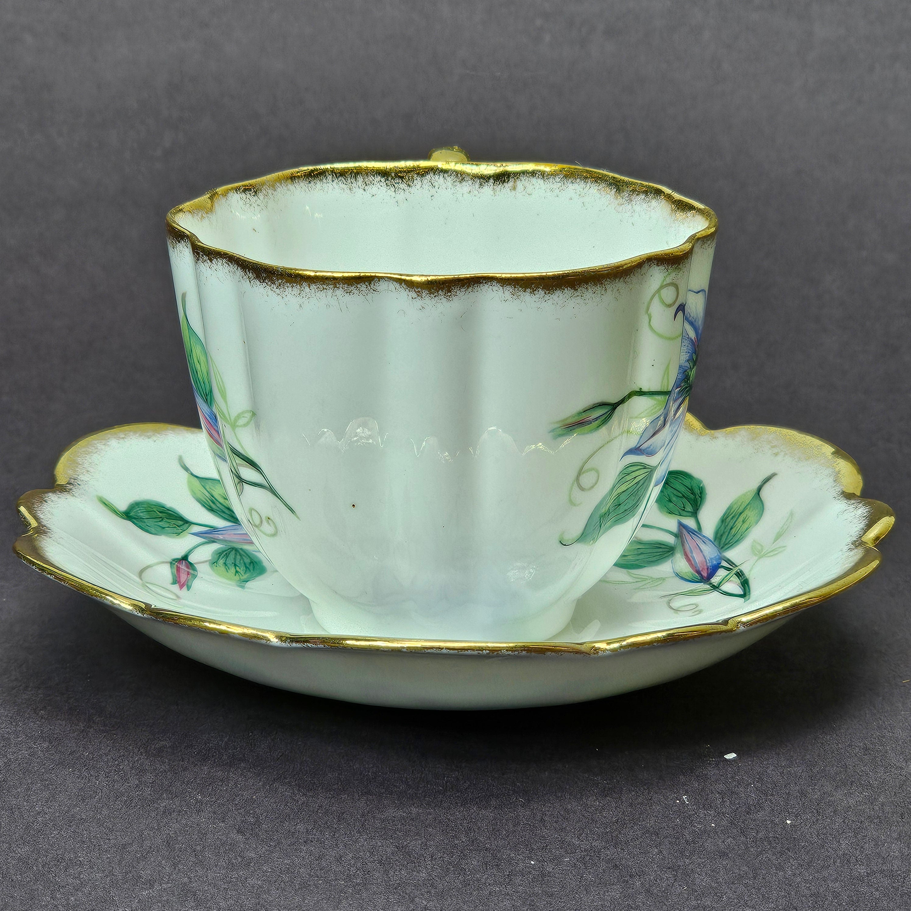 Vintage Taylor and Kent Gold Trim Teacup & Saucer Set From England