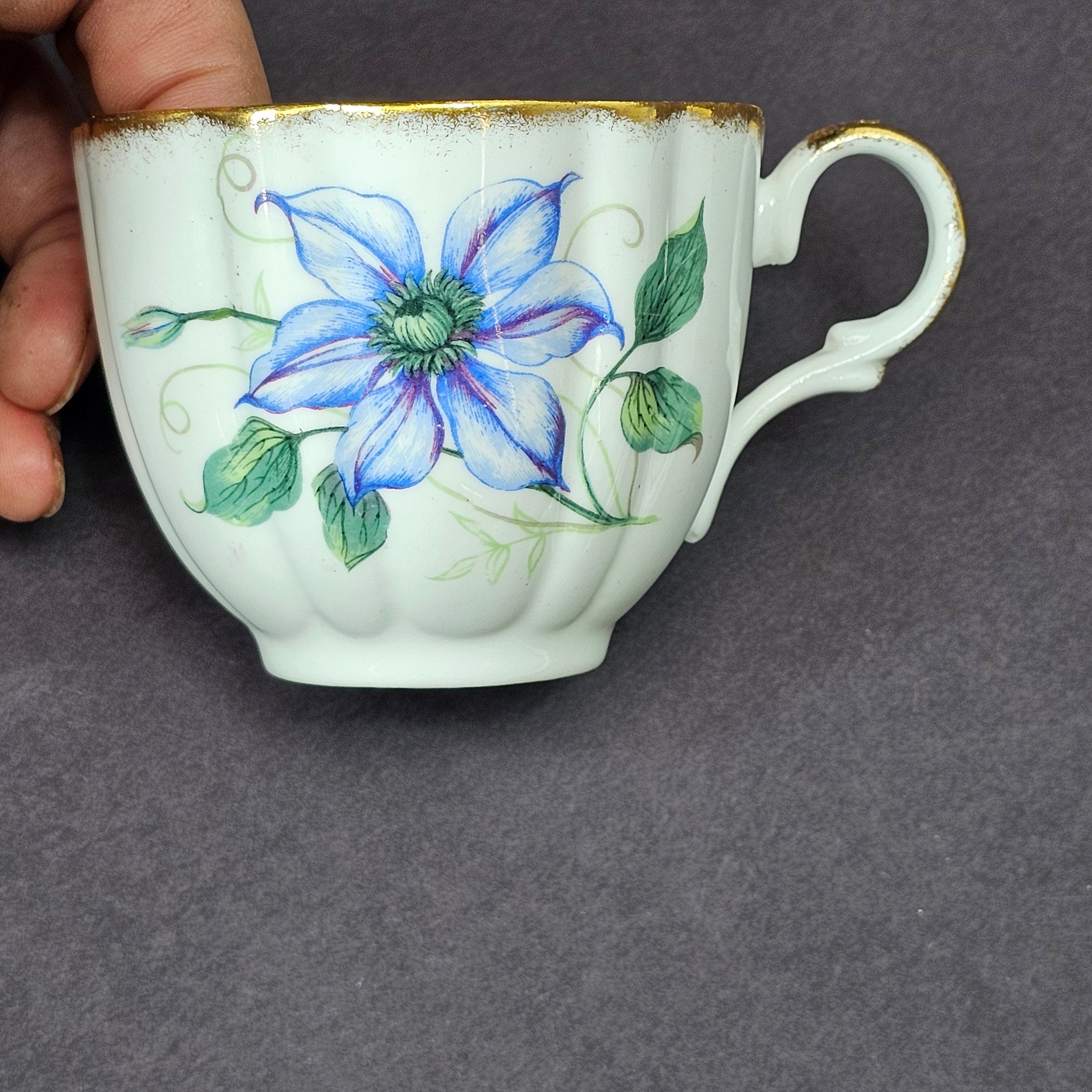 Vintage Taylor and Kent Gold Trim Teacup & Saucer Set From England