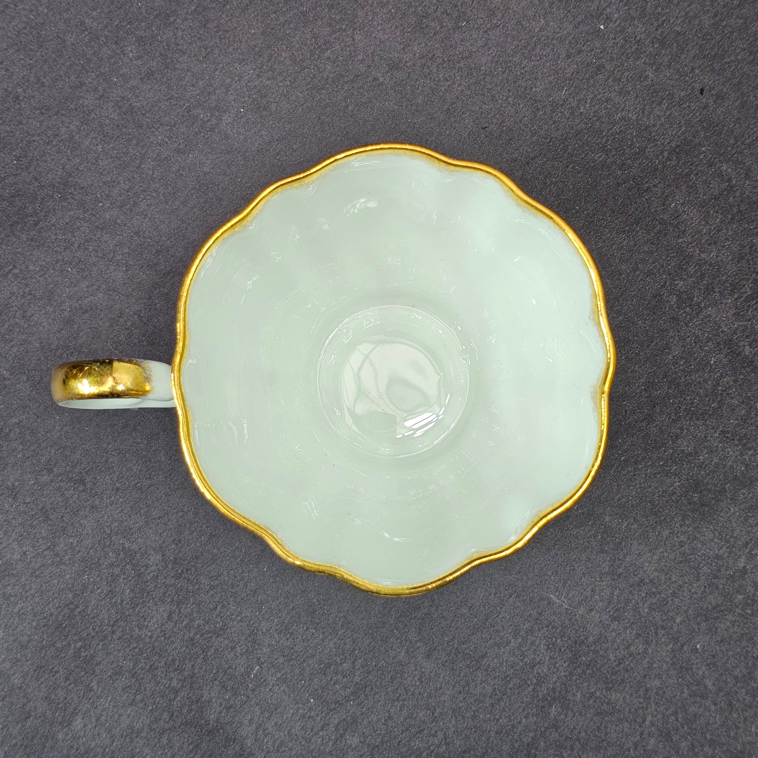 Vintage Taylor and Kent Gold Trim Teacup & Saucer Set From England