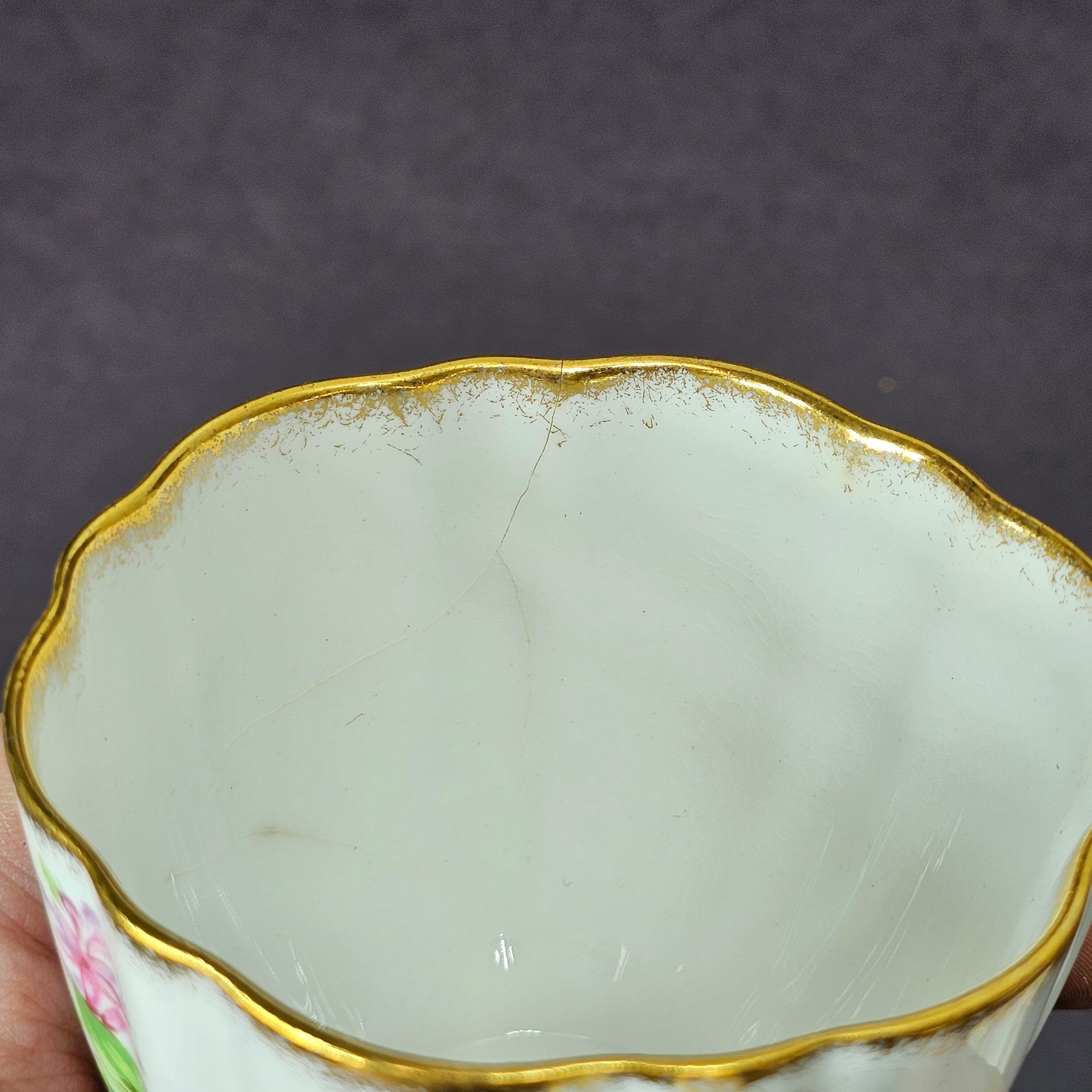 Vintage Taylor and Kent Gold Trim Teacup & Saucer Set From England