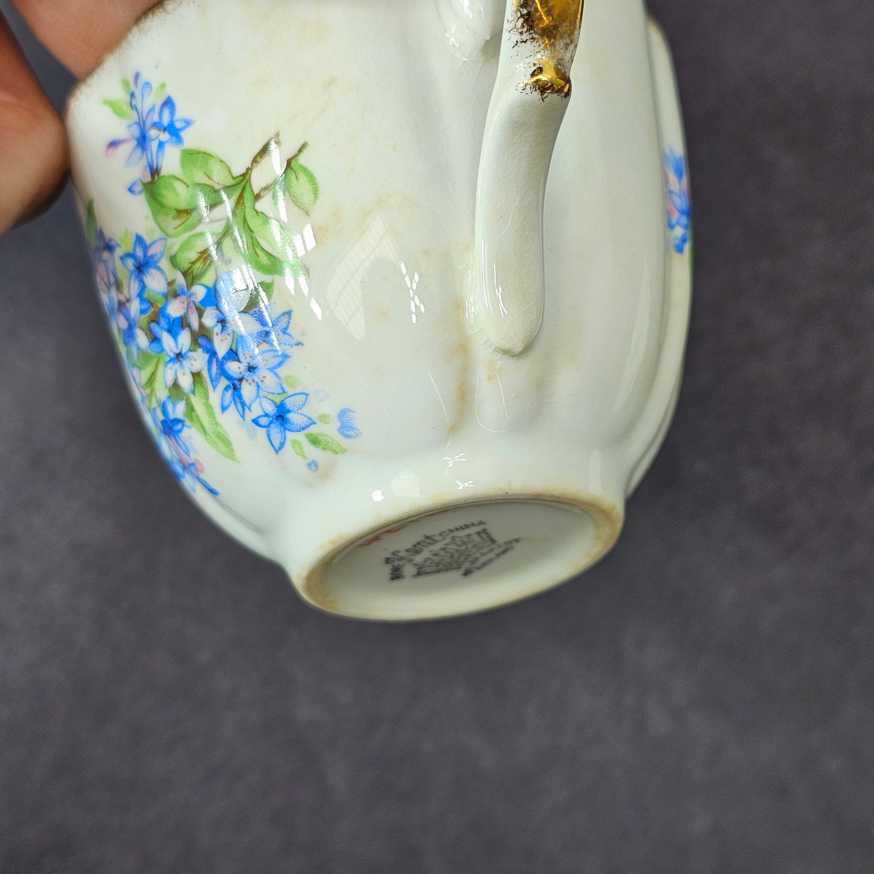 Vintage Taylor and Kent Gold Trim Teacup & Saucer Set From England