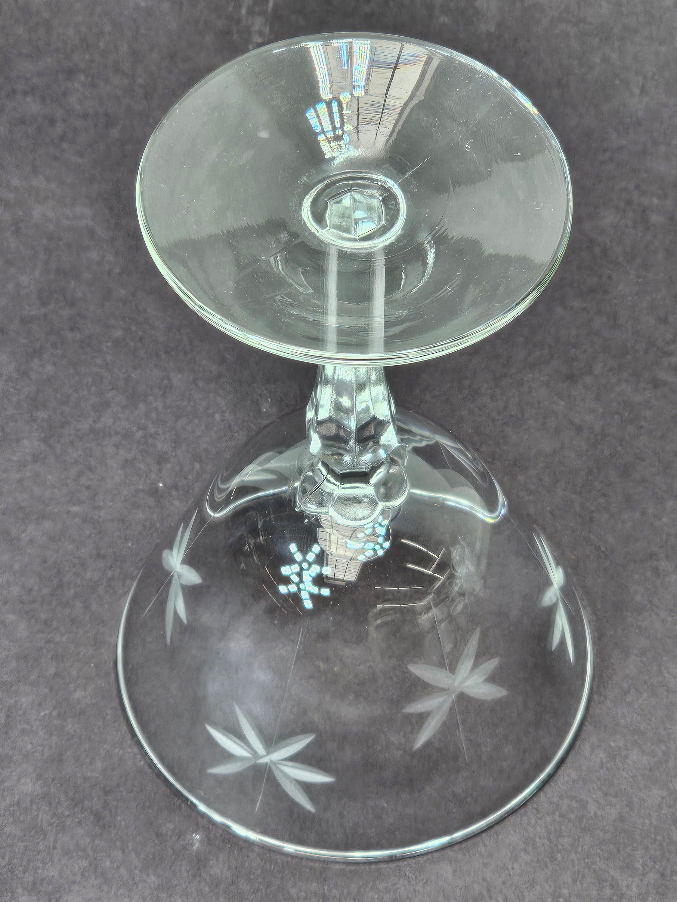 Libbey Clear Candlelight Etched Sherbet Stemmed Champagne Glass