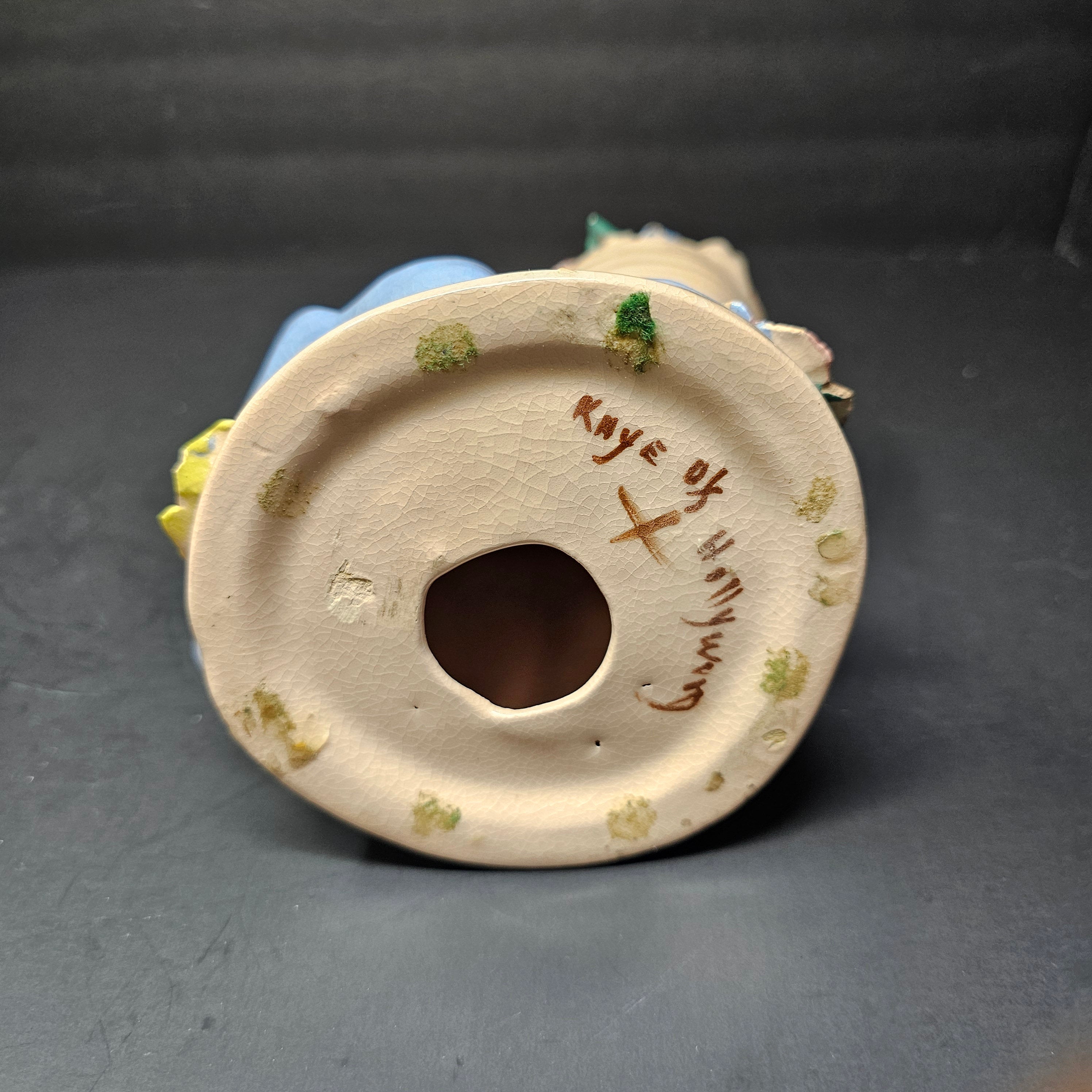 Vintage Kaye Of Hollywood California Lady With Basket Of Flowers Figurine