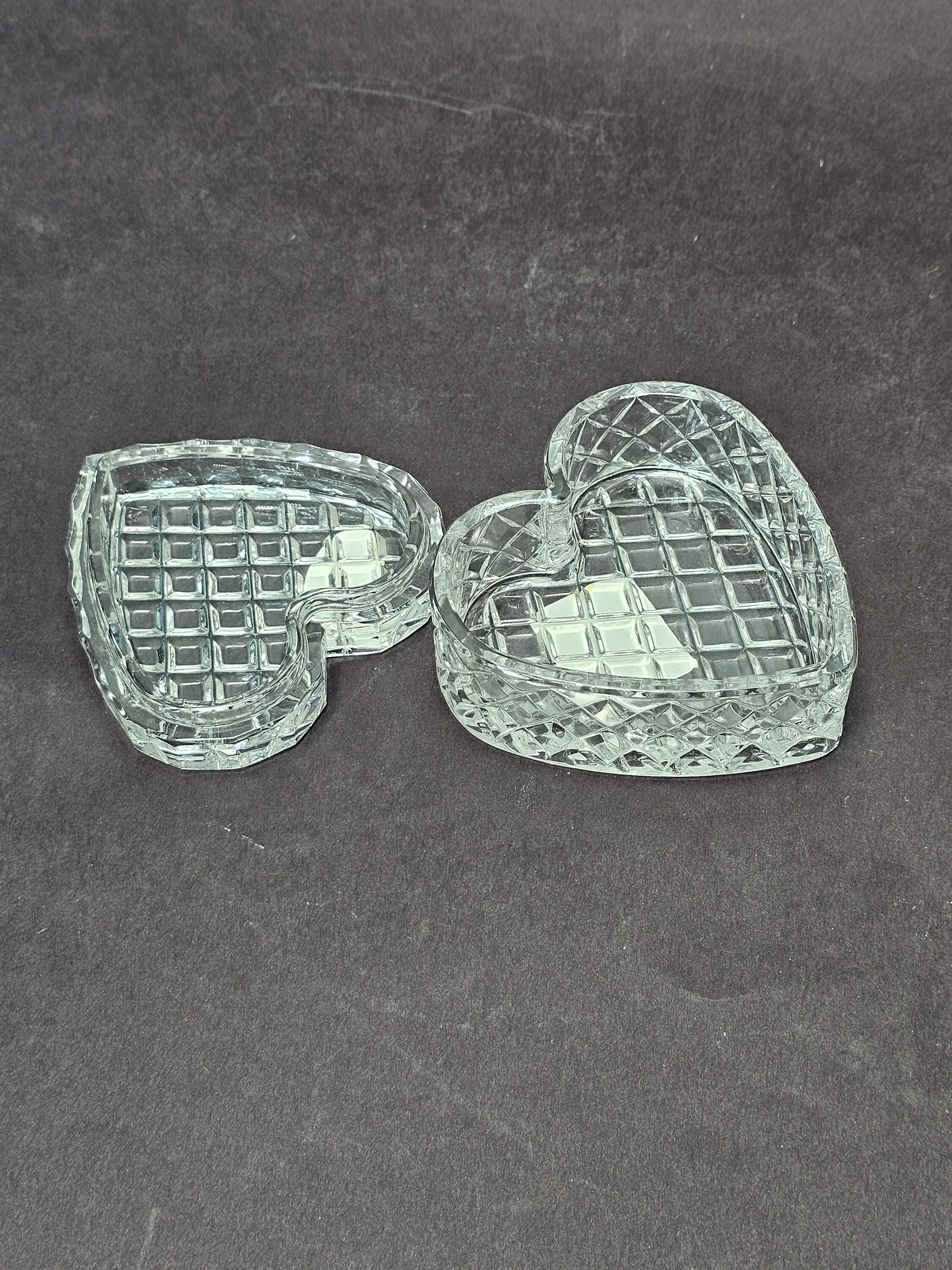 BLOCK Czech 24% Full Lead Crystal Glass Orion Heart Box Container NOS