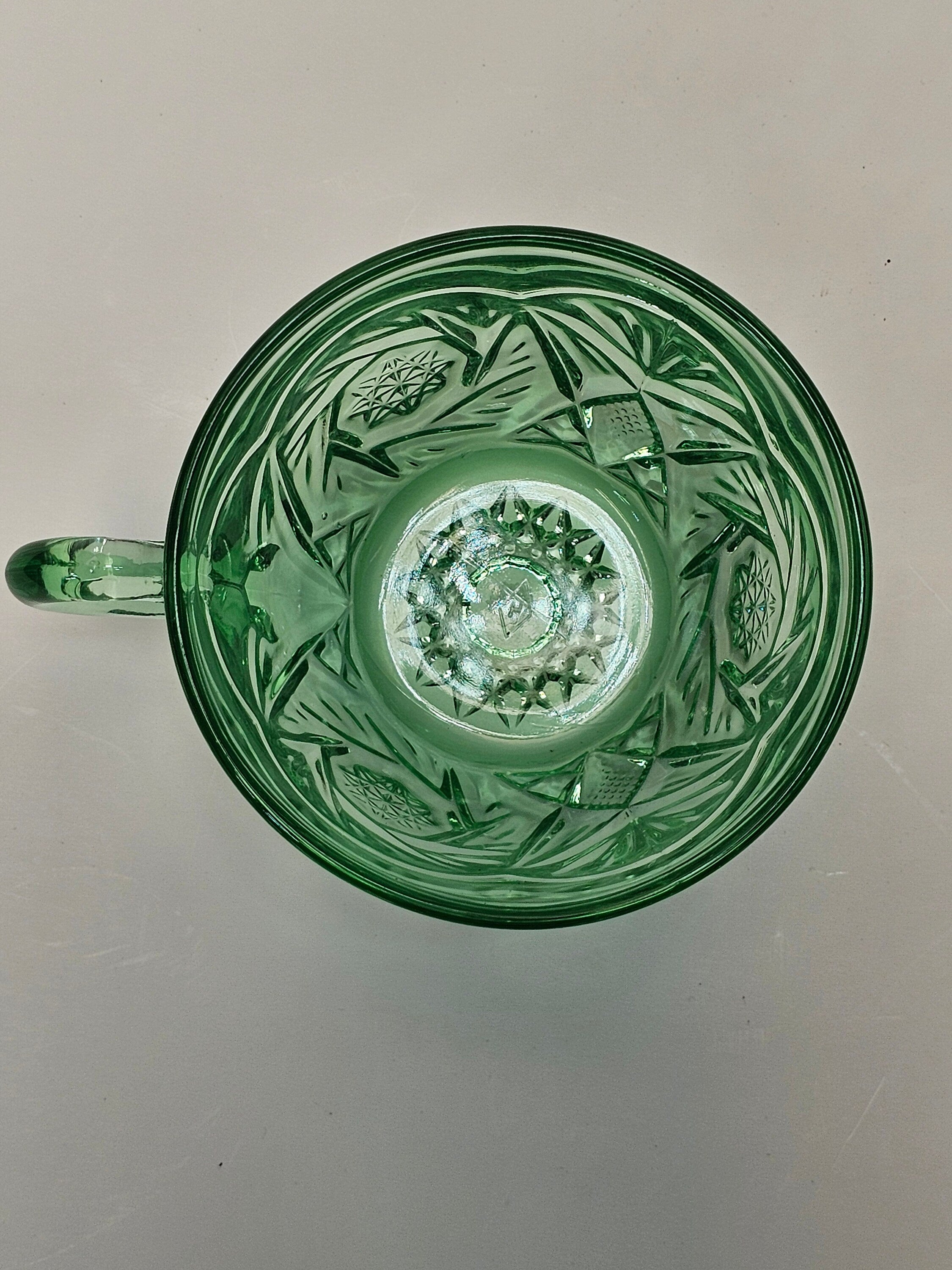 Heisey Pinwheel and Fan Green Moongleam Punch Cup