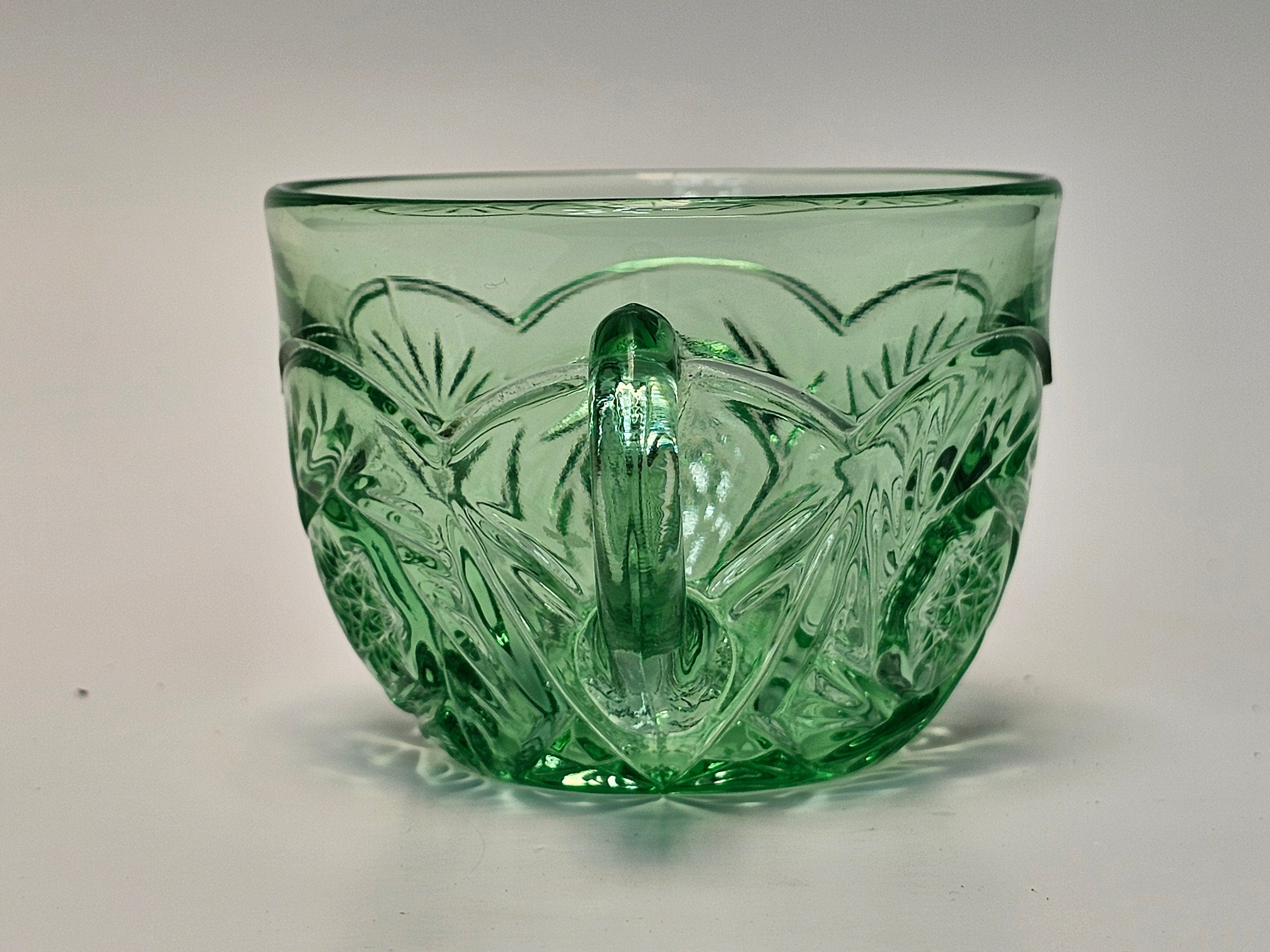 Heisey Pinwheel and Fan Green Moongleam Punch Cup