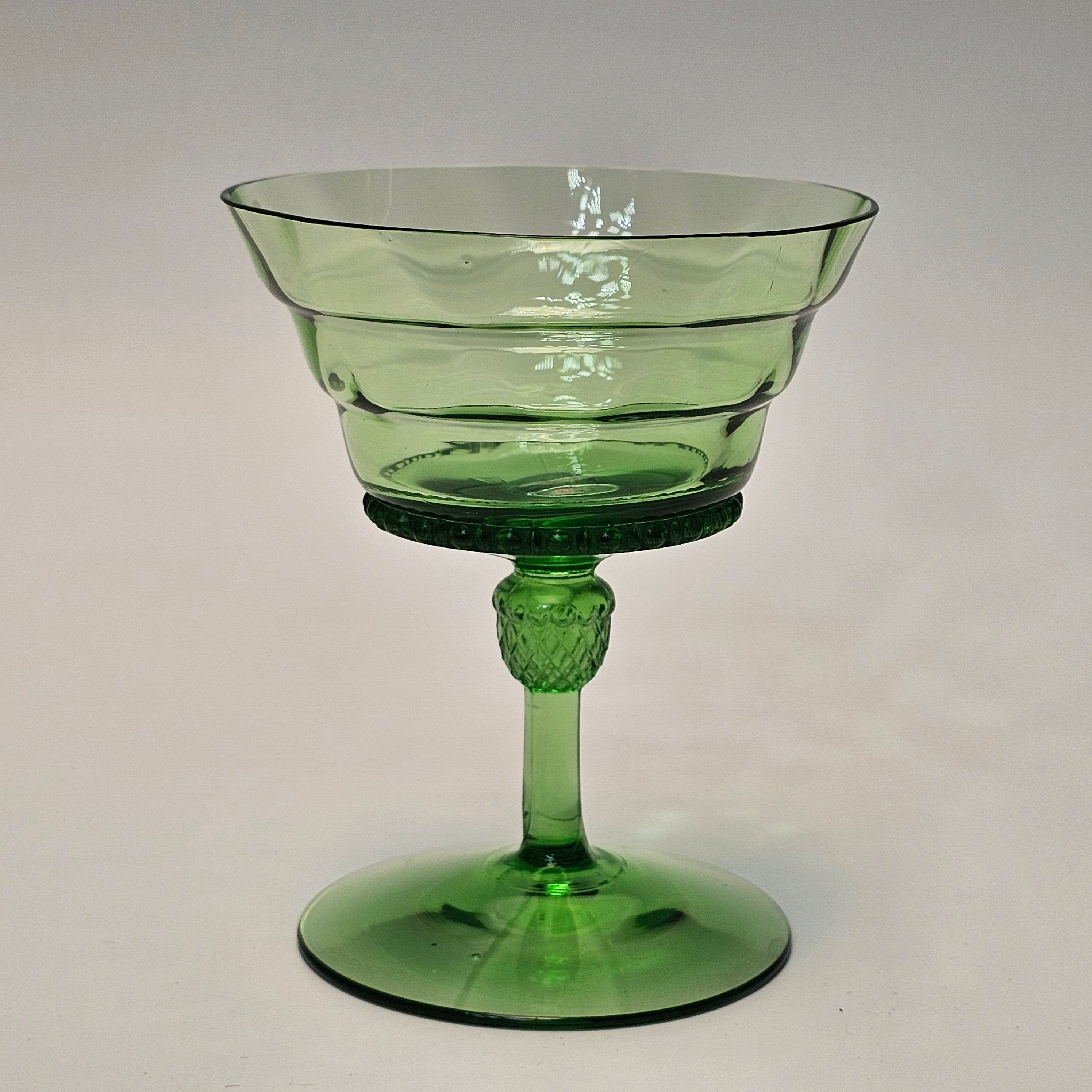 Heisey Moongleam Charter Oak Tall Sherbert Champagne 4 3/4”