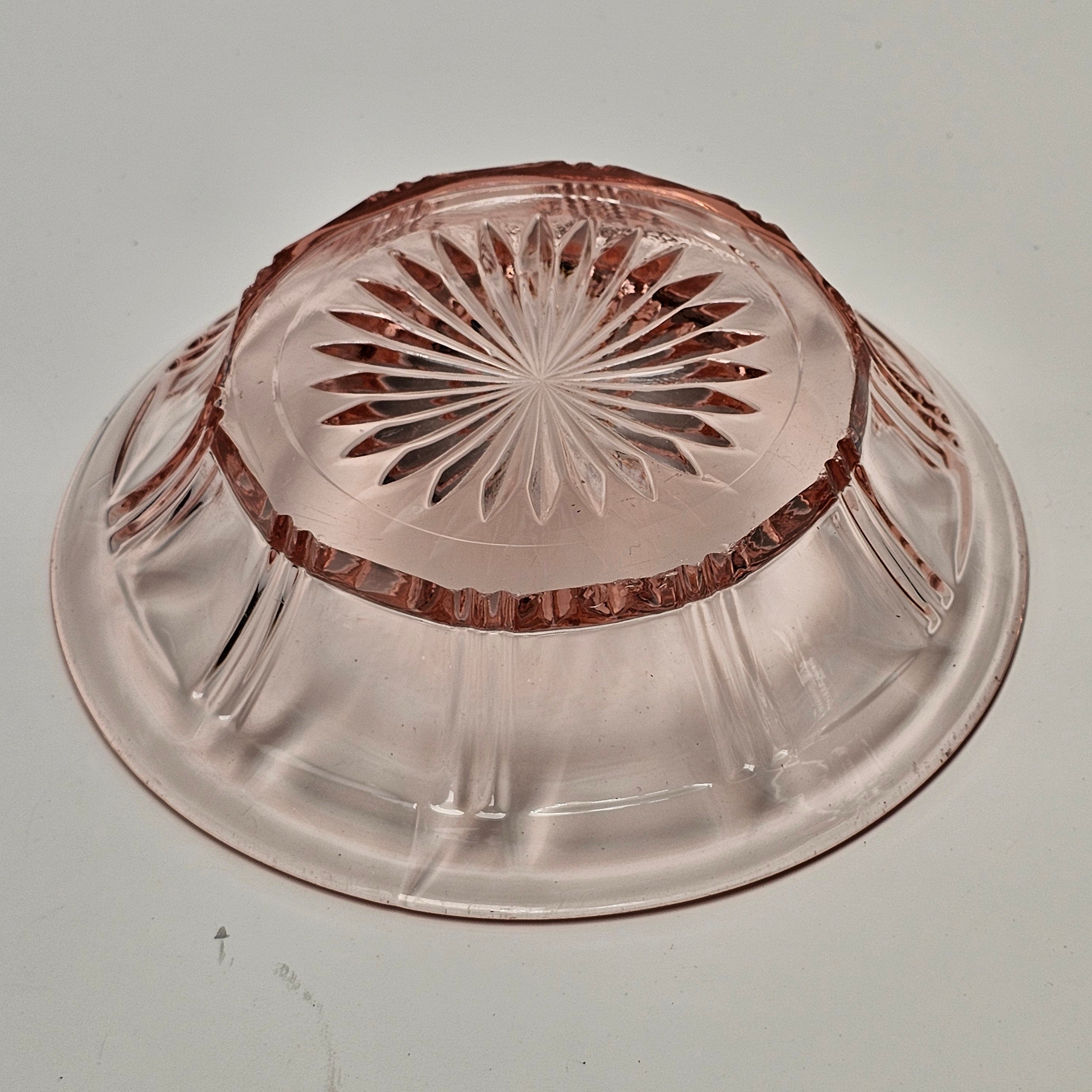Antique Pink Depression Glass Dessert Fruit Bowl 5 3/4"