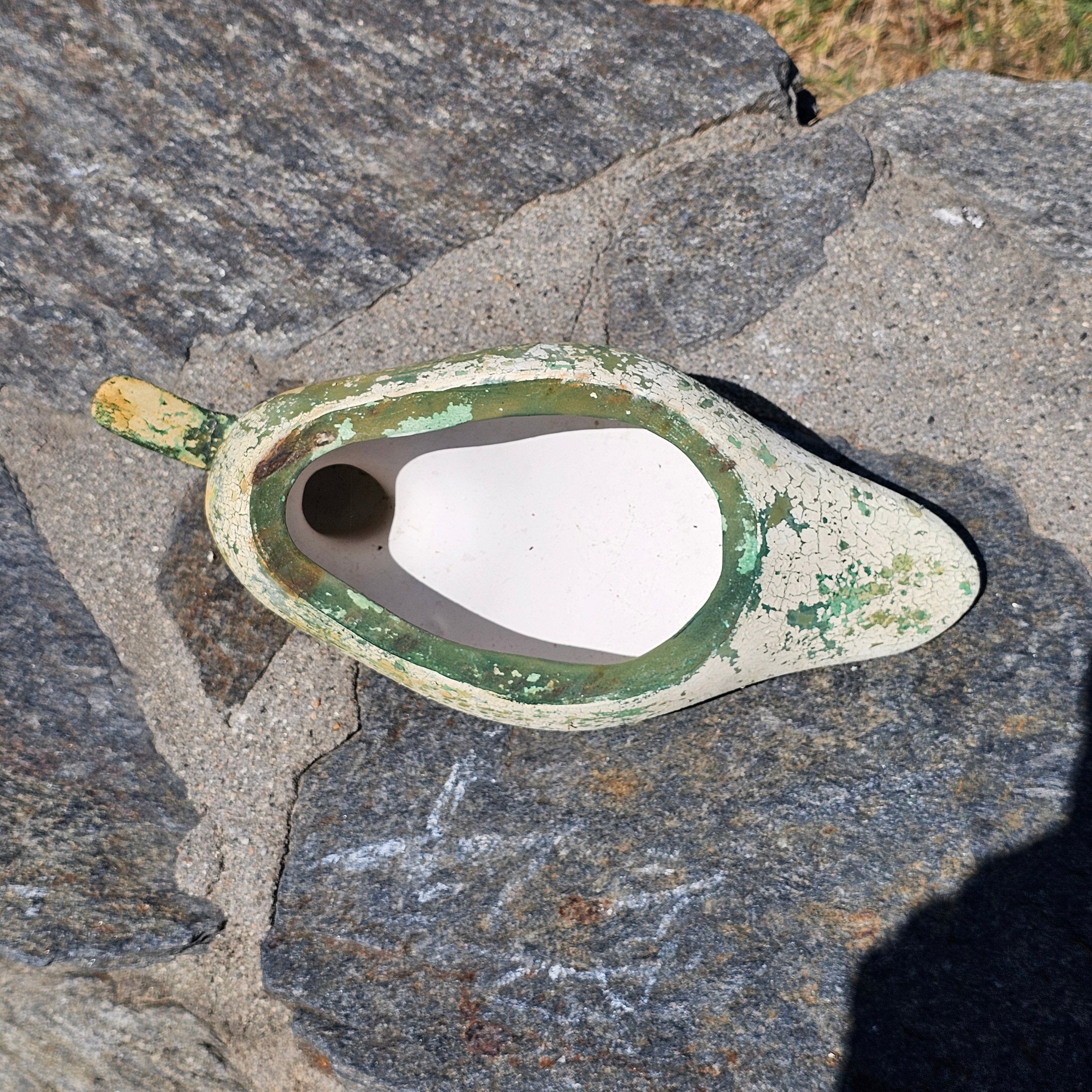 Set of 2 Wood, Corn Husk Duck 11" And Ceramic Duck 11" Garden Decor