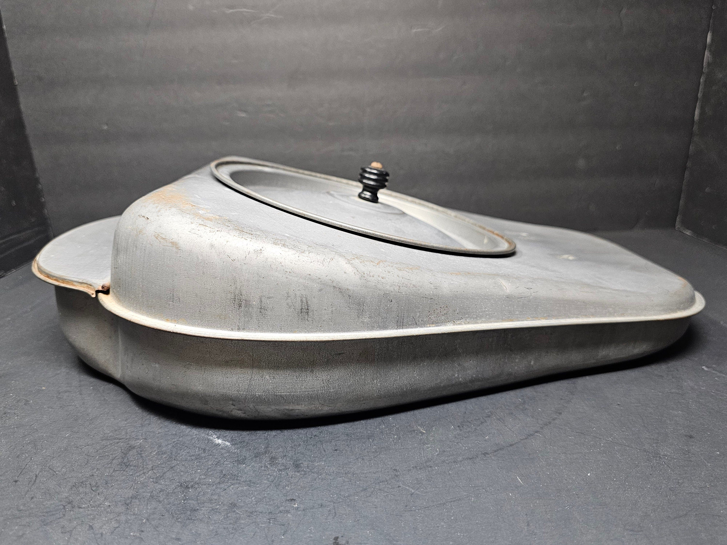 Antique Steel Bed Pan With Hinged Lid Made By Duquesne Works ?