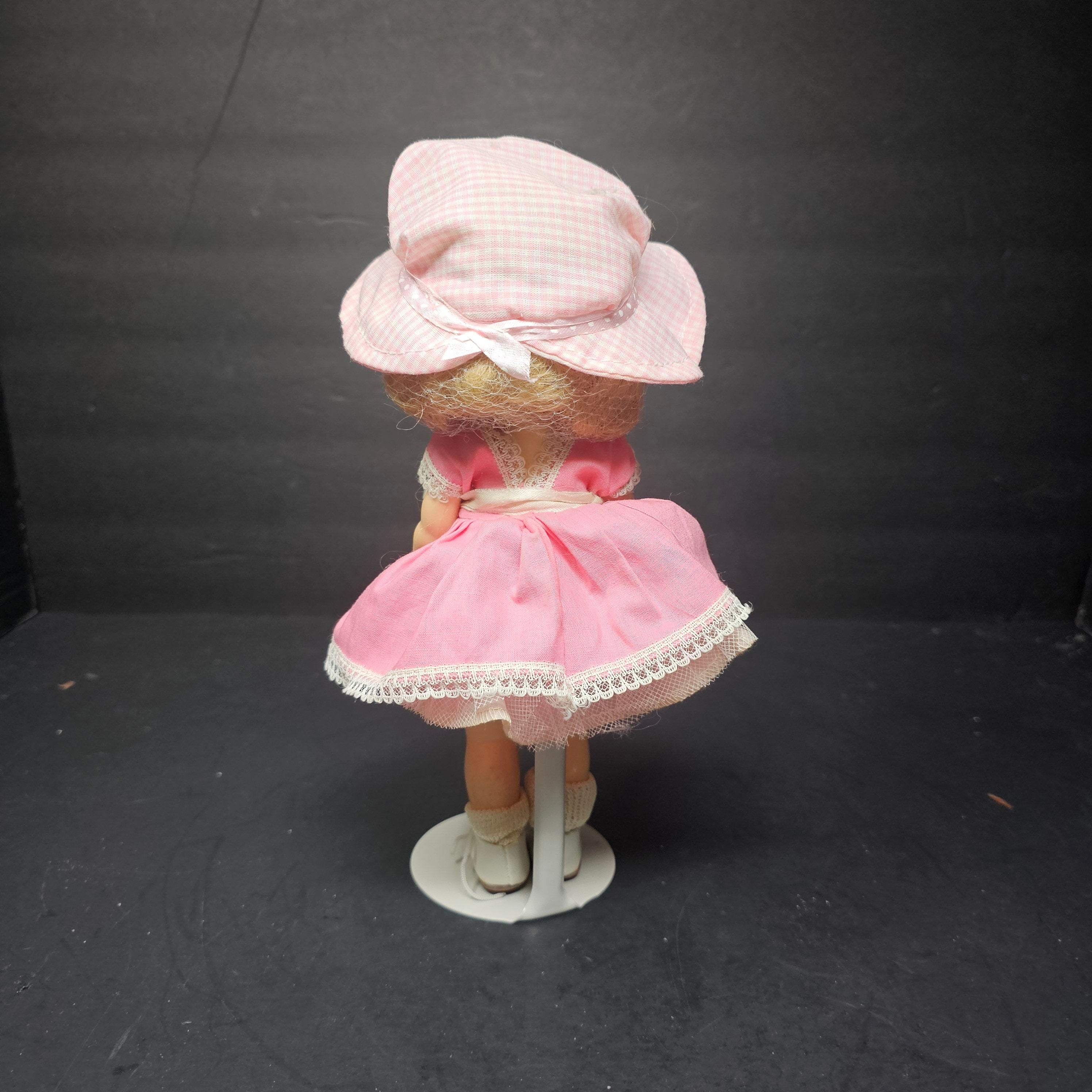 Vintage Vogue Ginny Style Doll In Pink Dress 9" No Markings