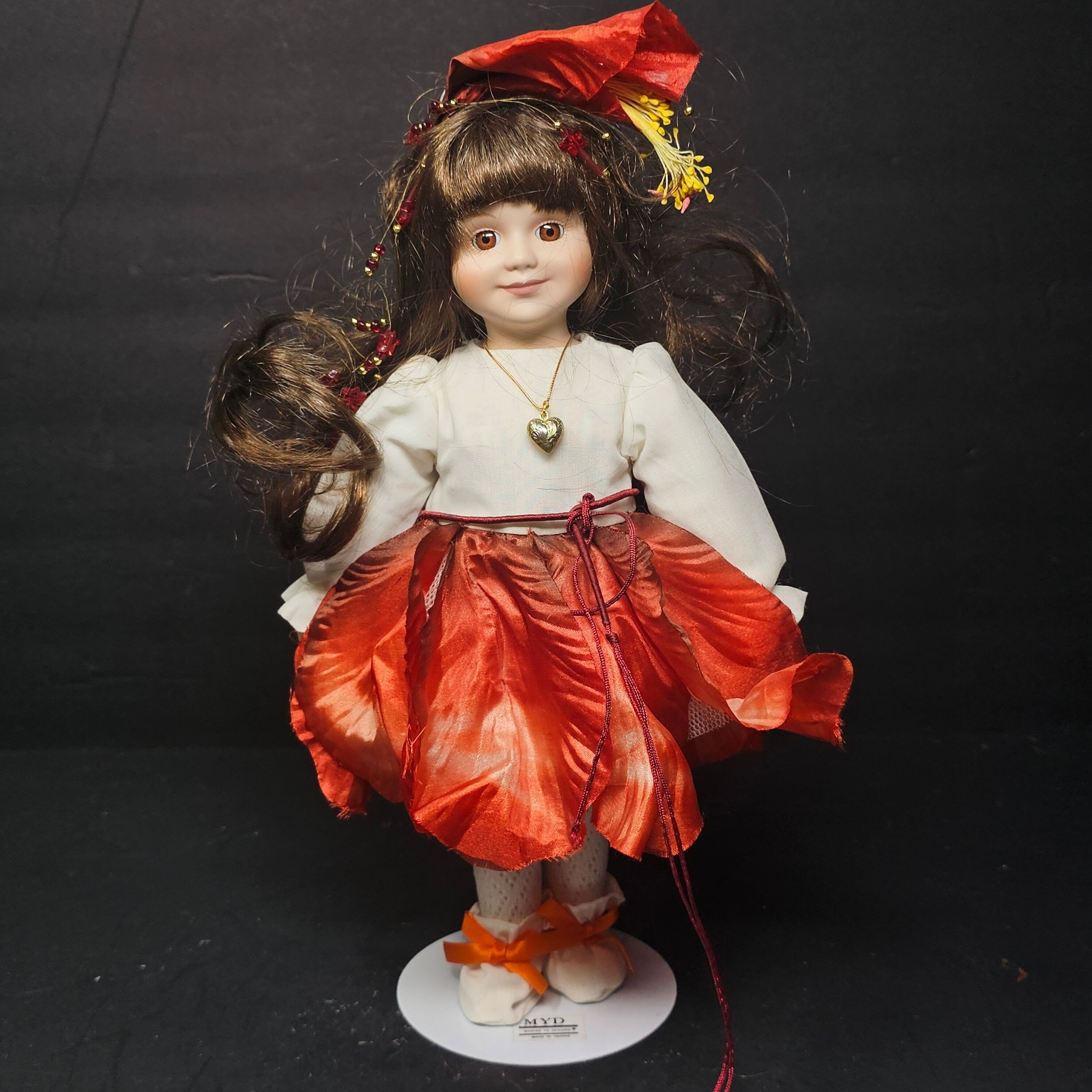 Marian Yu Design 12" Porcelain Doll Tropical 1980s