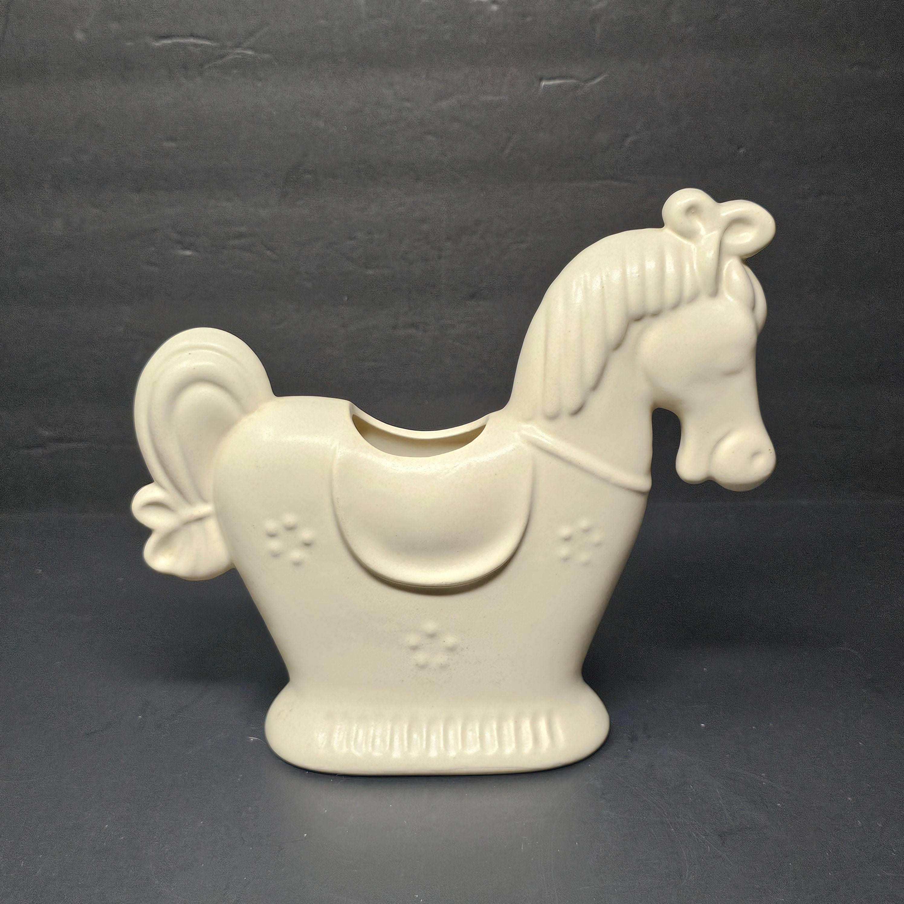 Vintage Horse Planter Ceramic Nursery / Tooth Brush Holder