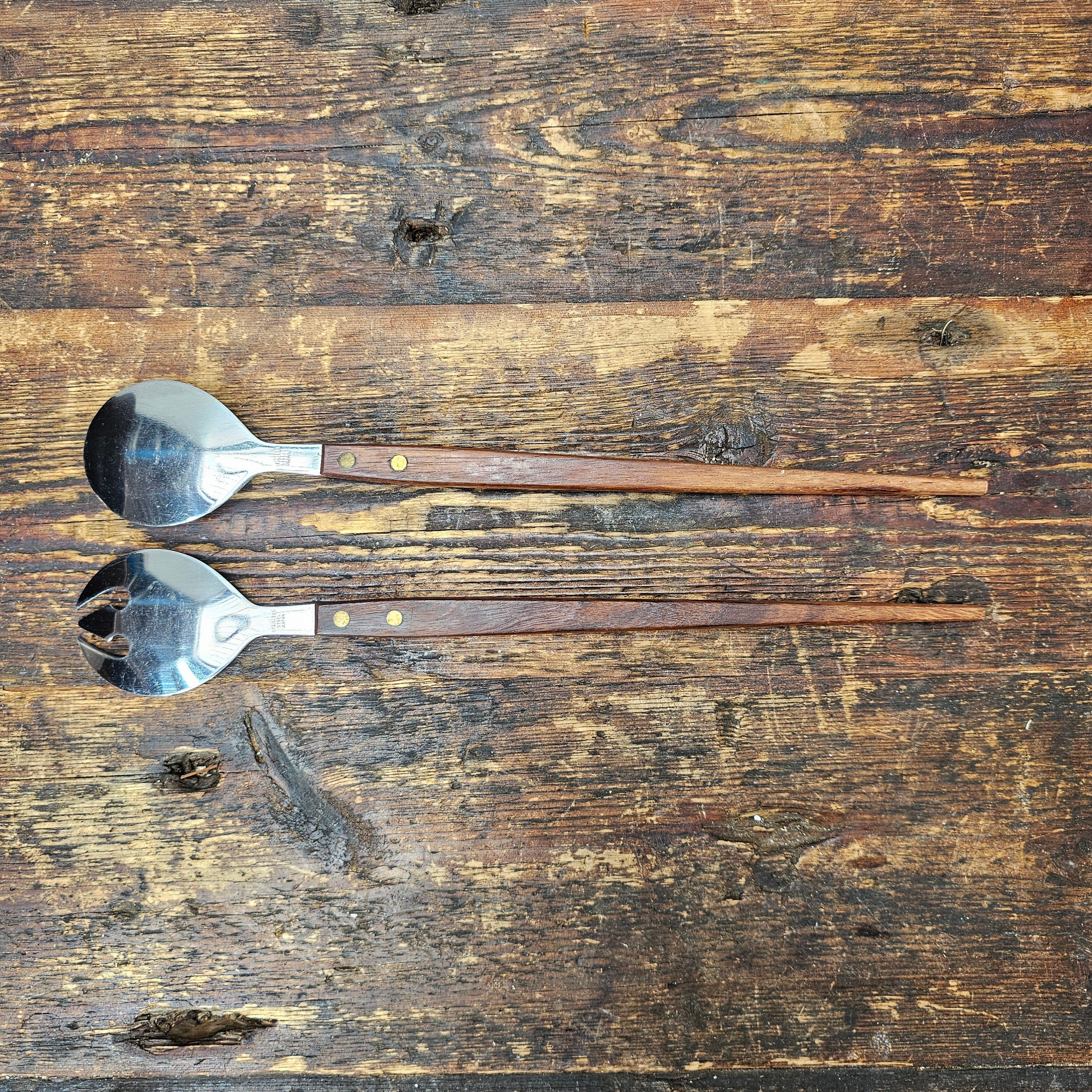 MCM Style Teak Salad Bowl Set 9 Pieces