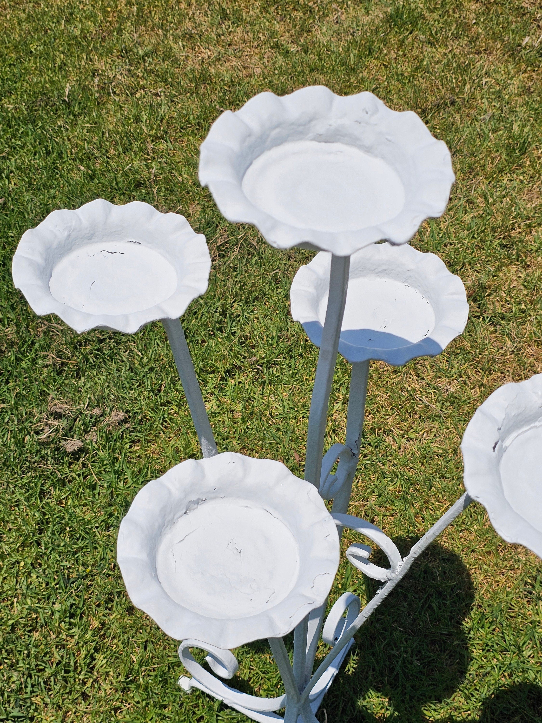 White Tree Tiered Metal Scroll Plant Stand 5 Pot Holders H 33"