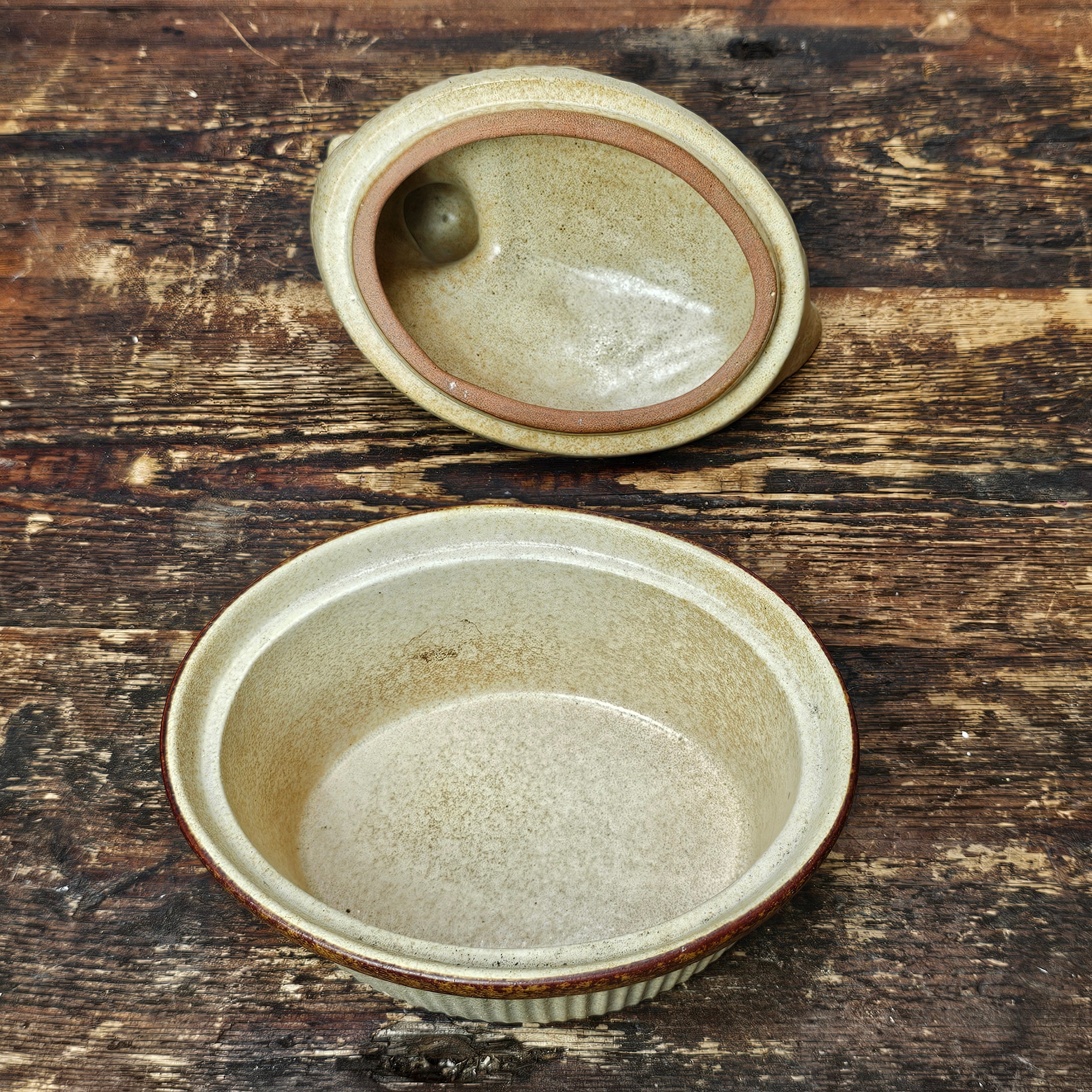 American Pottery Craft Duck Ramikin 6.5" Lidded Casserole Dish USA