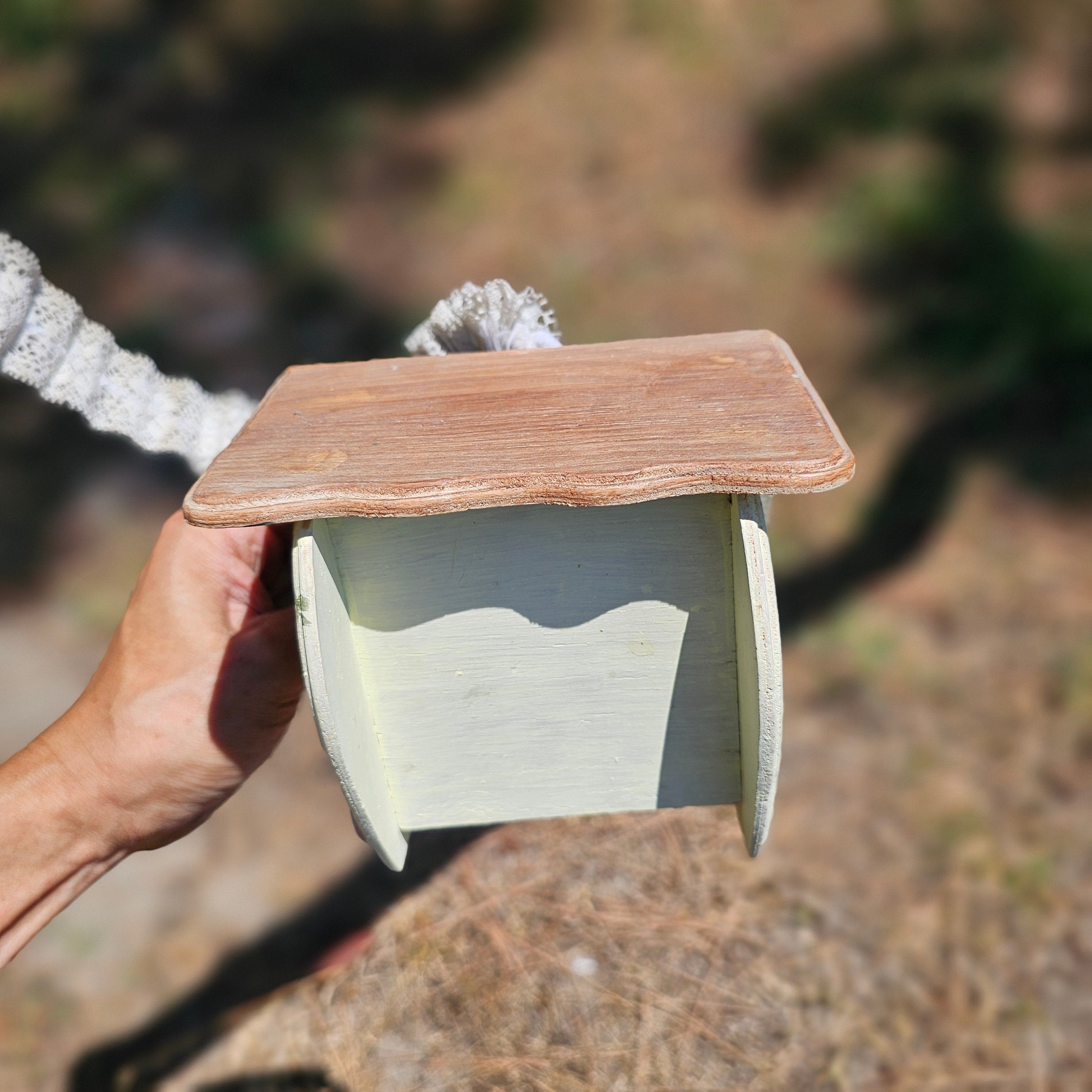 Rustic Hanging Bird House 6"L x 6"D x 5.5"H