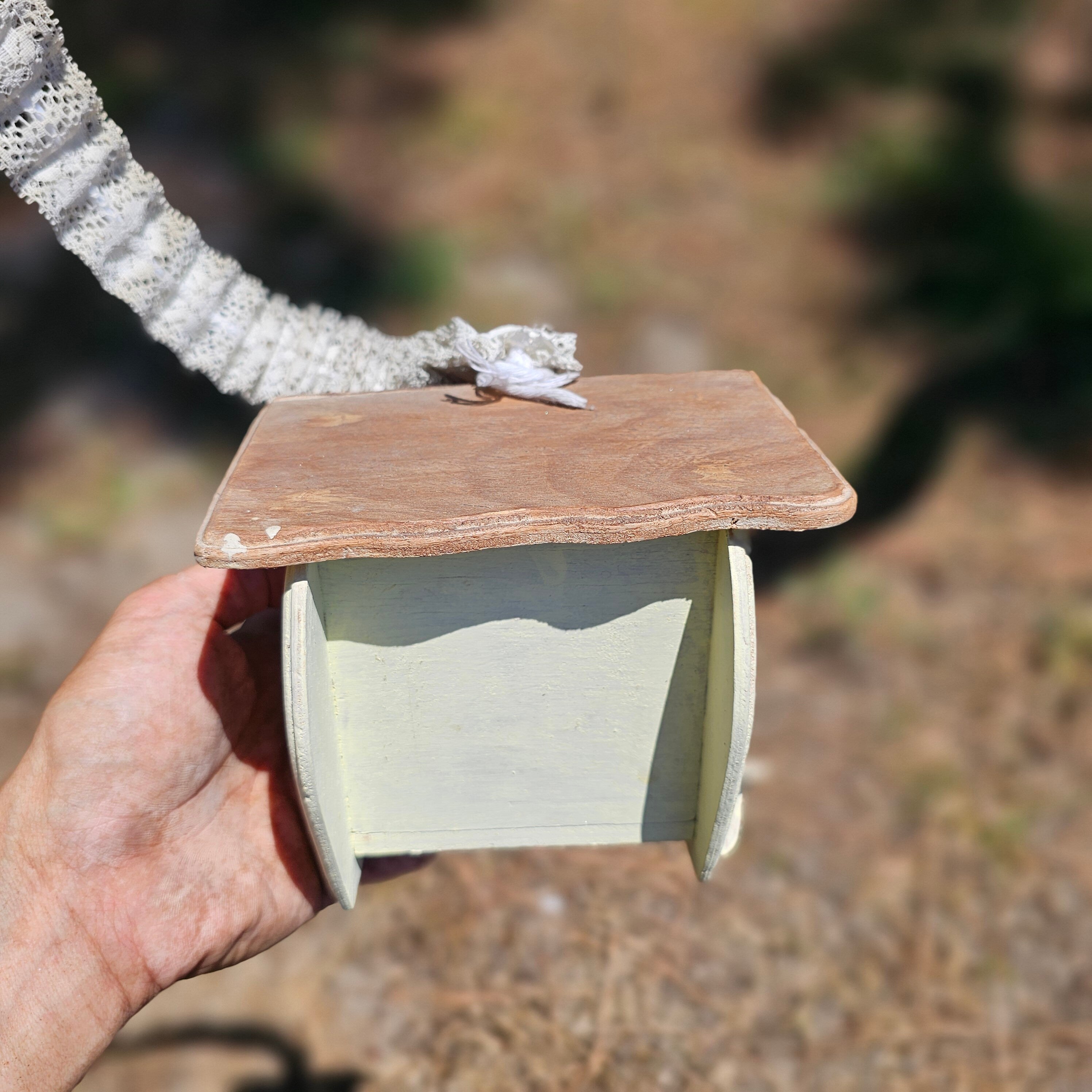 Rustic Hanging Bird House 6"L x 6"D x 5.5"H