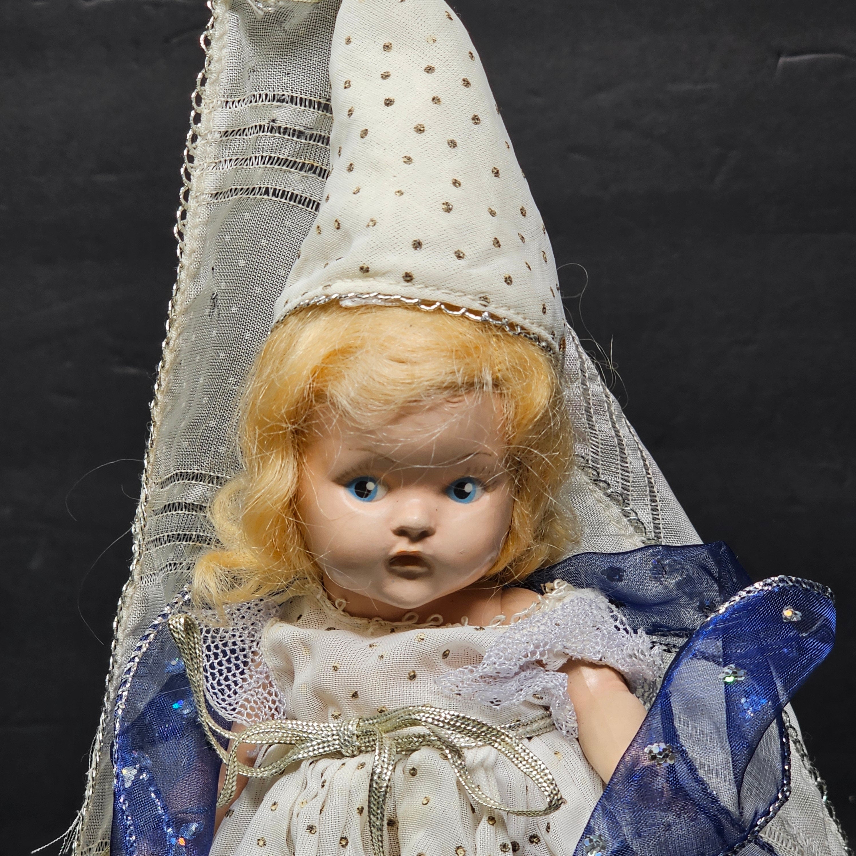 Vintage 8" Vogue Ginny Doll Pianted Eye " Cinderella " 1940’s