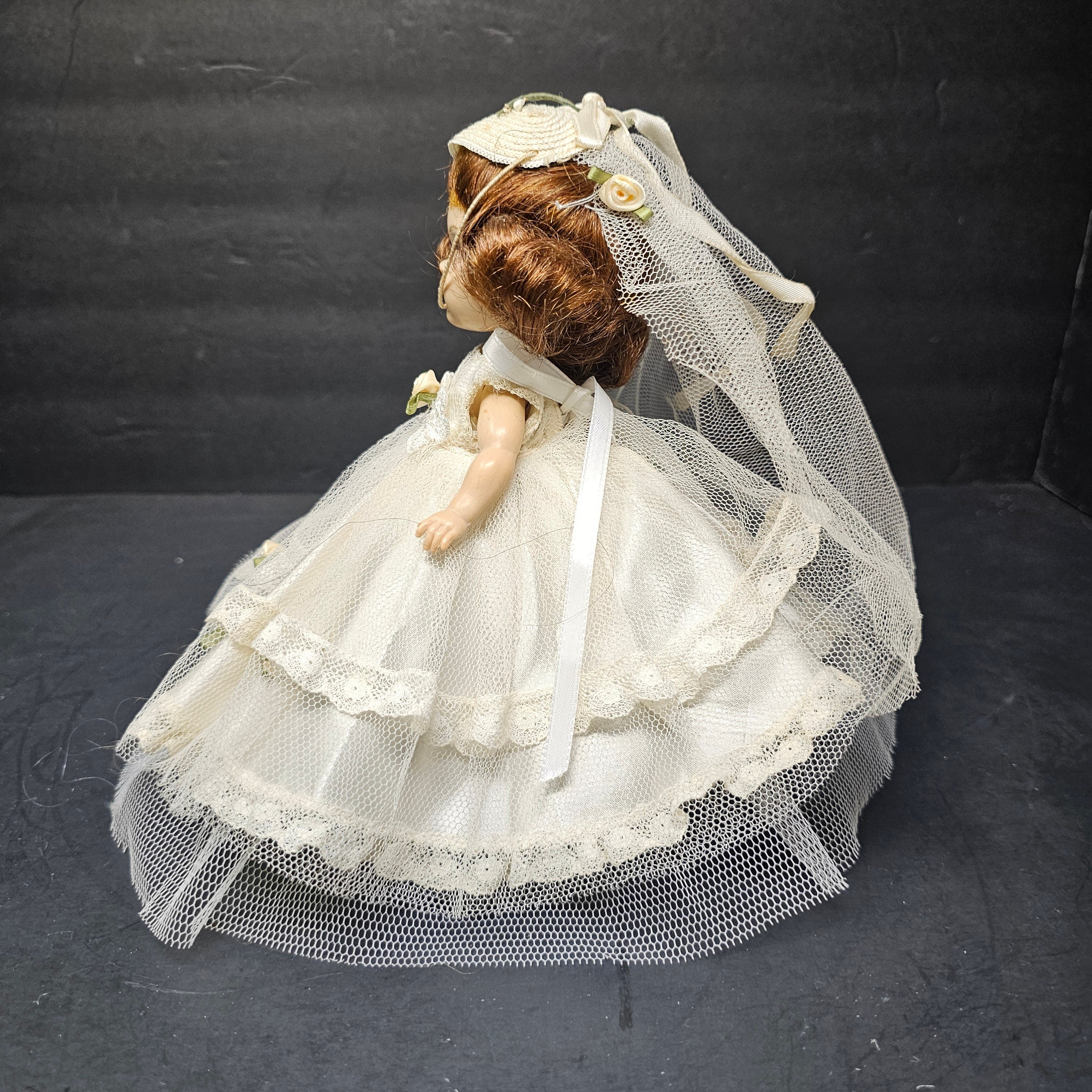 Vogue Ginny Bride Doll 8" Straight Leg Walker 1950's Made In USA