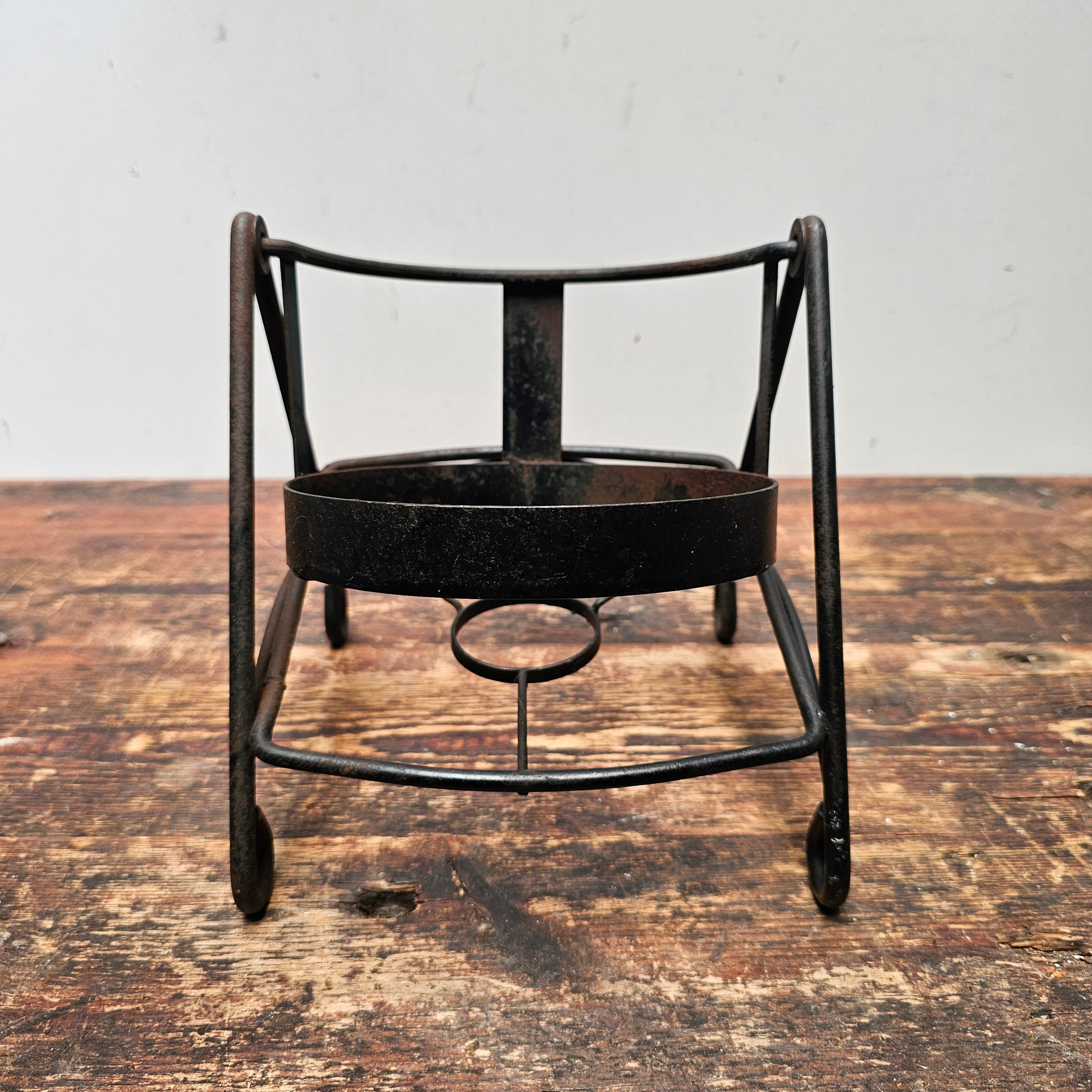 Wrought Iron Bottle Holder Swing Cradle / Flower Pot Holder 8" H x 8" D x 7.5" W