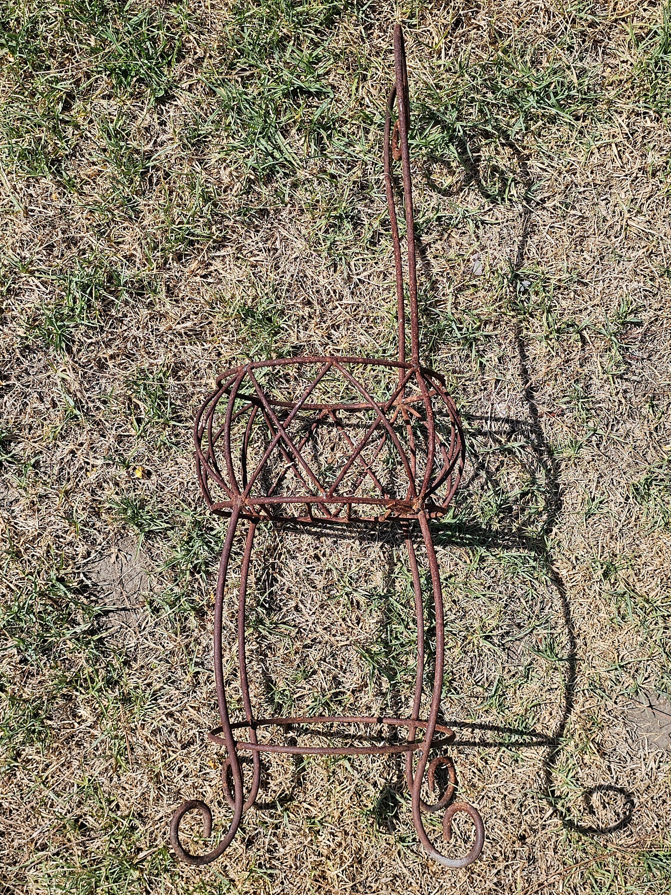 Rustic Metal Wire Chair Shaped Flower Pot Holder 35.5"H