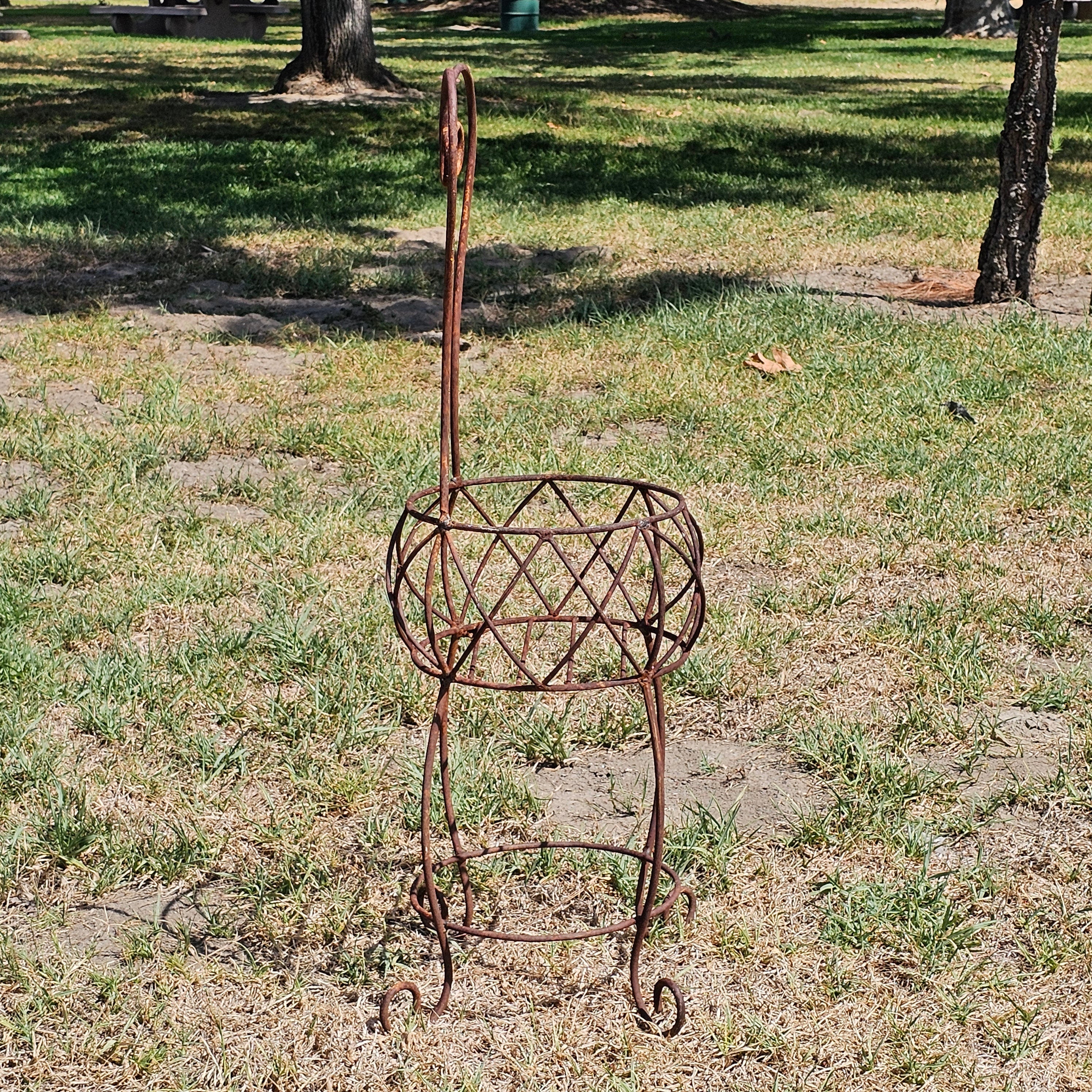 Rustic Metal Wire Chair Shaped Flower Pot Holder 35.5"H