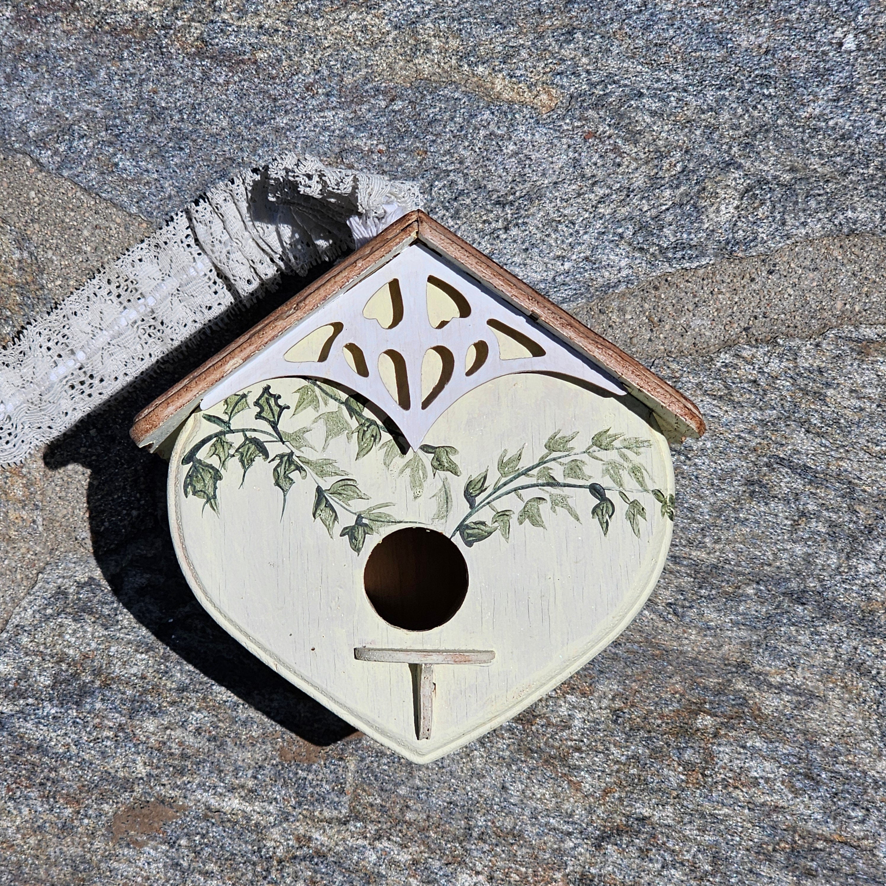 Rustic Hanging Bird House 6"L x 6"D x 5.5"H