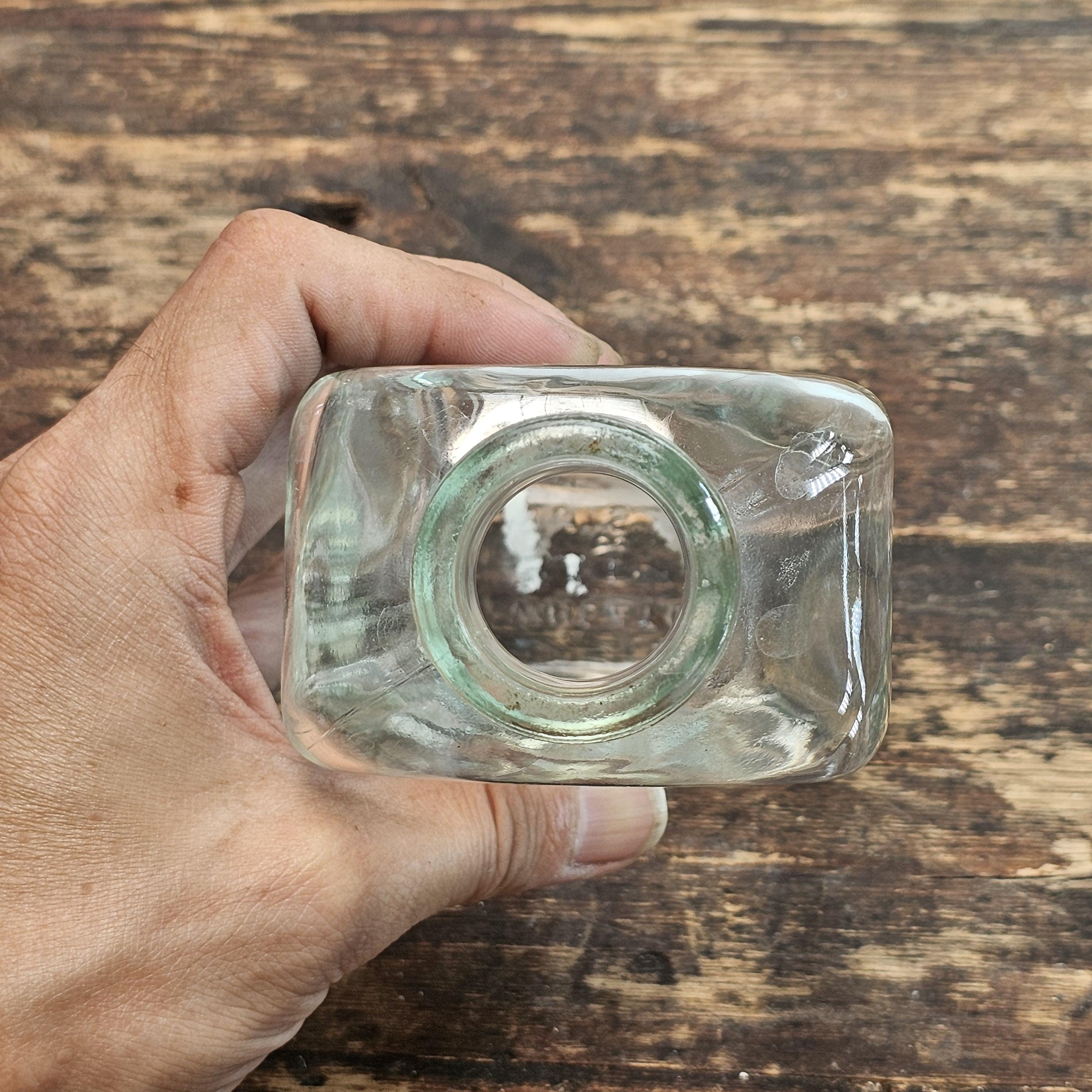 Antique Vintage WHEATON 1 USA Clear Glass Bottle Without Lid