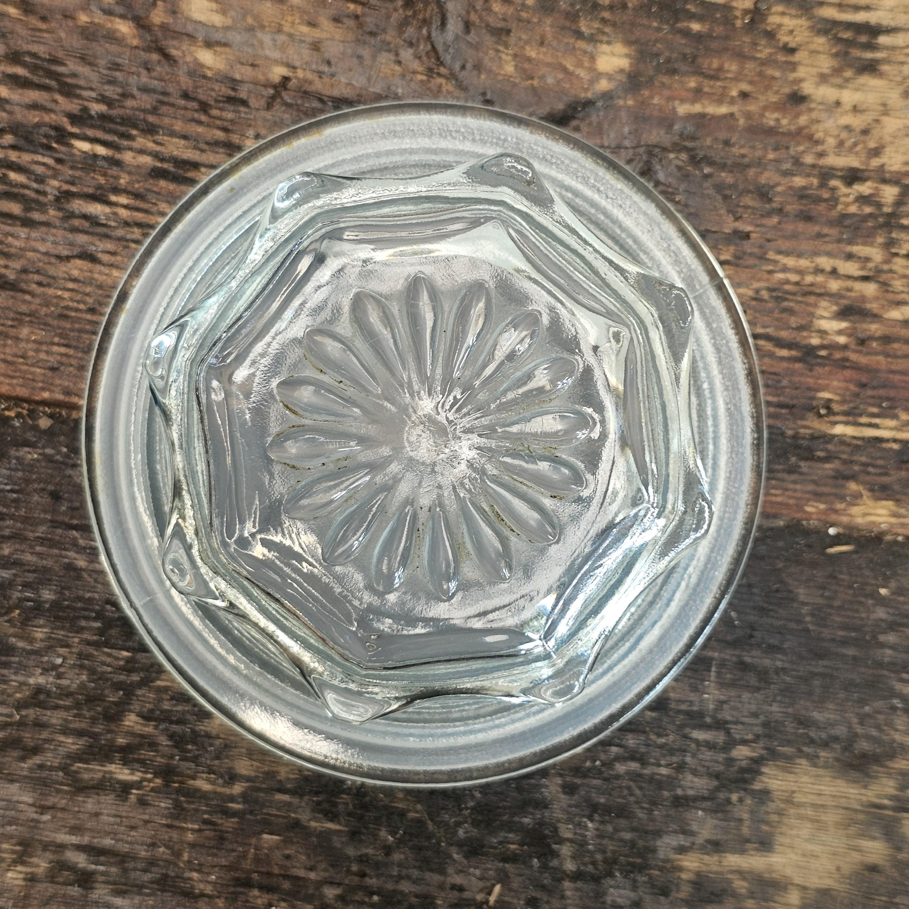 The Anchor Hocking Wexford Diamond Cut Glass Canister 4.5" x 4.5" x 9.25"H