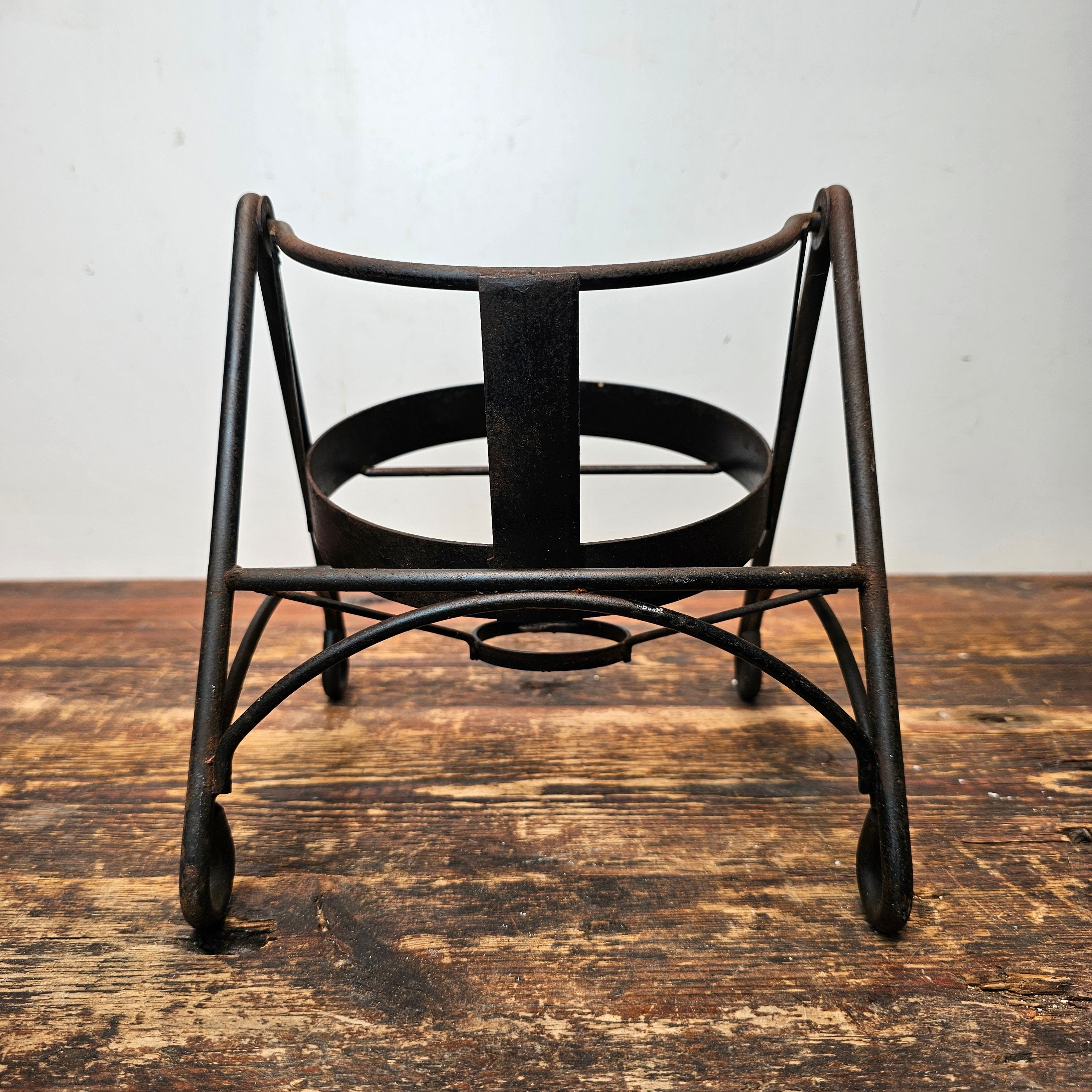 Wrought Iron Bottle Holder Swing Cradle / Flower Pot Holder 8" H x 8" D x 7.5" W