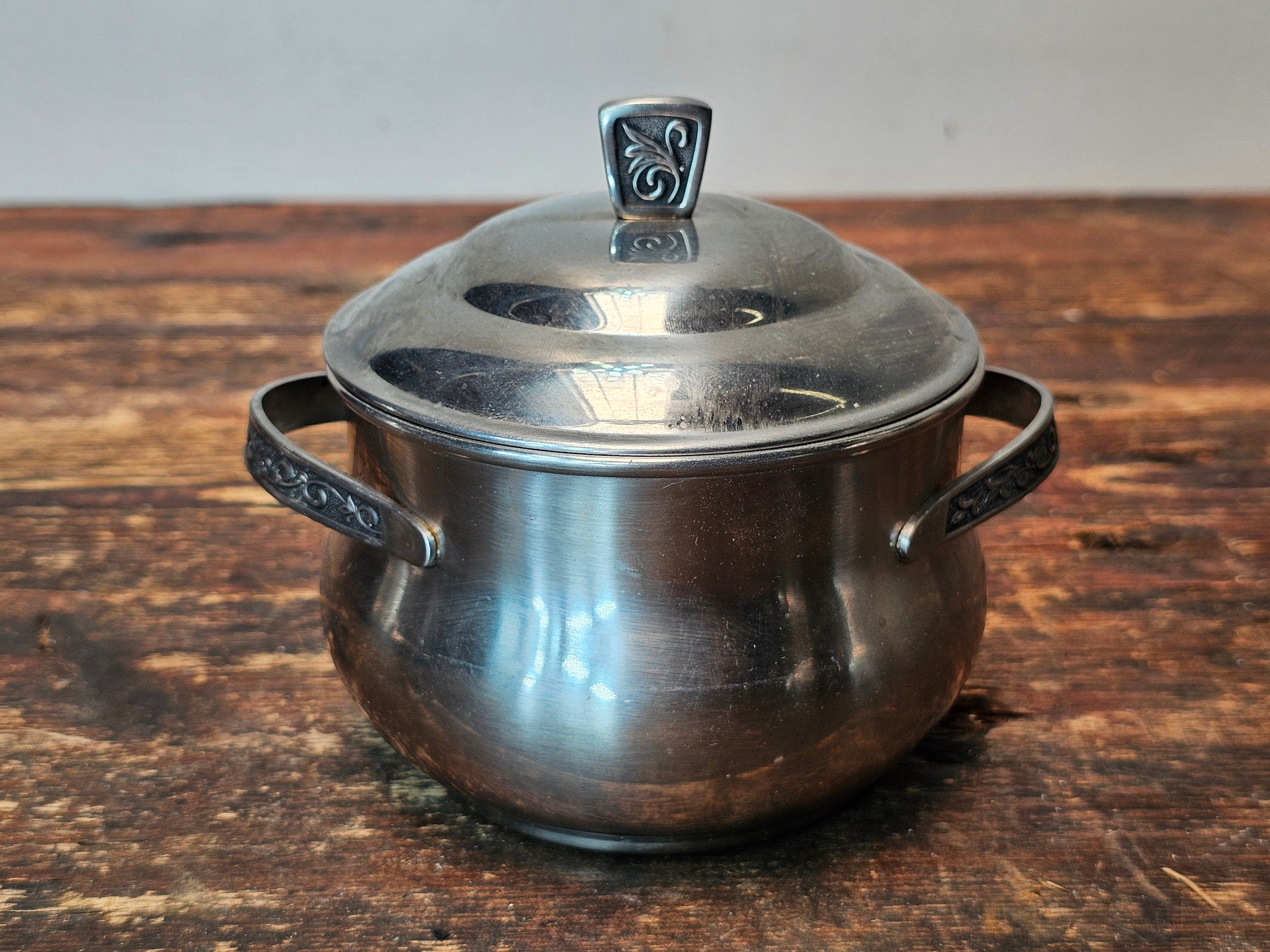 Oneida Mediterranean 18/8 Stainless Tea Set + Monterey Stainless Steel Pot