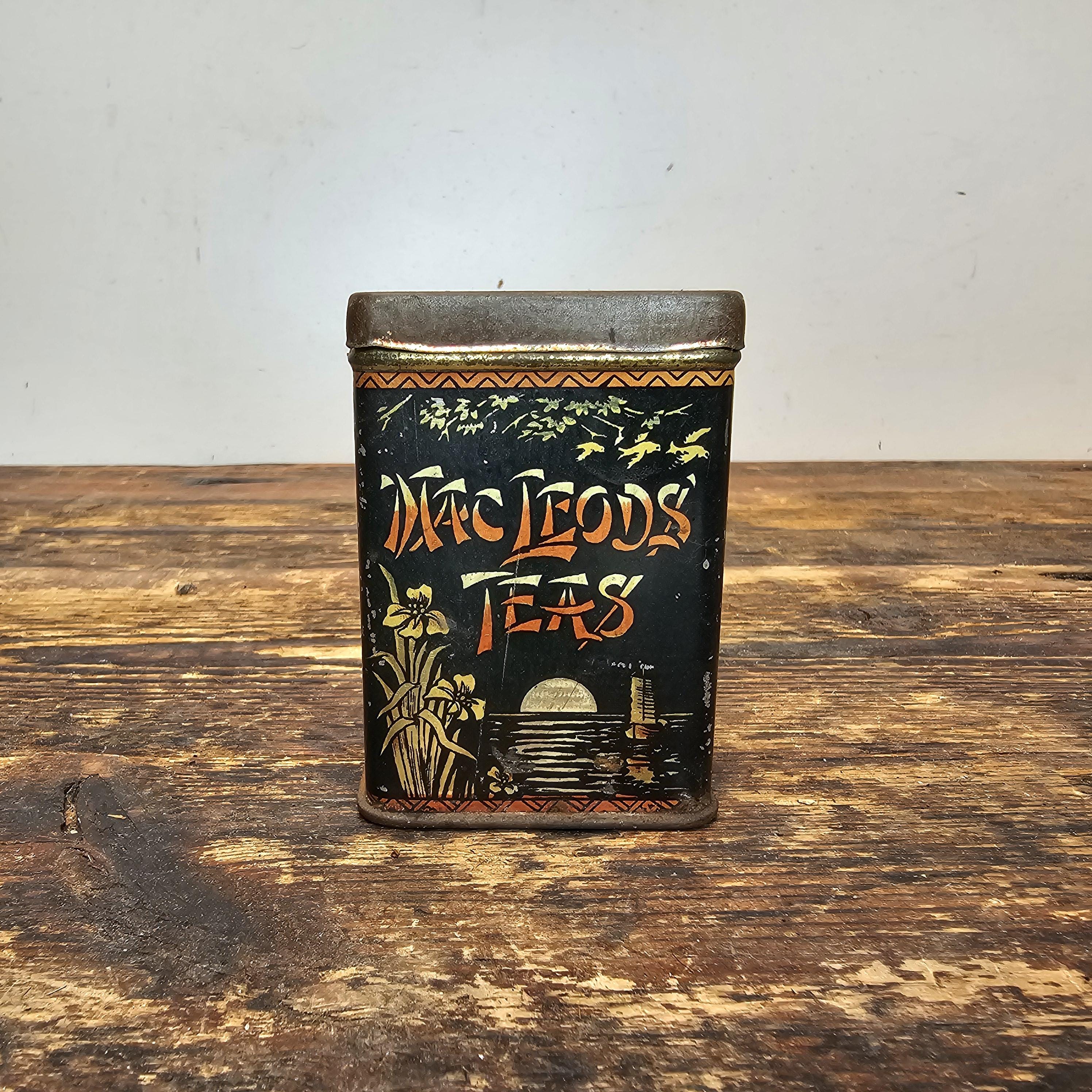Vintage Delmasco MacLeod's Teas London Tin Box Metal Storage Box