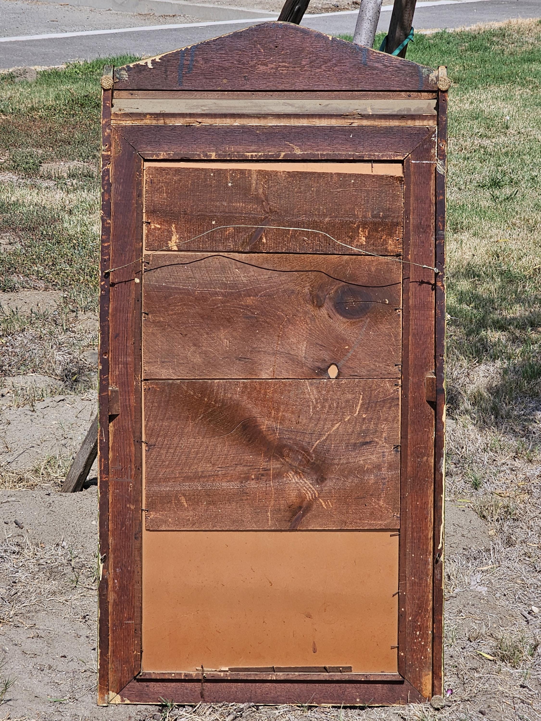 Local Pickup Only Antique Green Carved Wood Wall Mirror 54" Tall x 27.25" Wide x 4" D