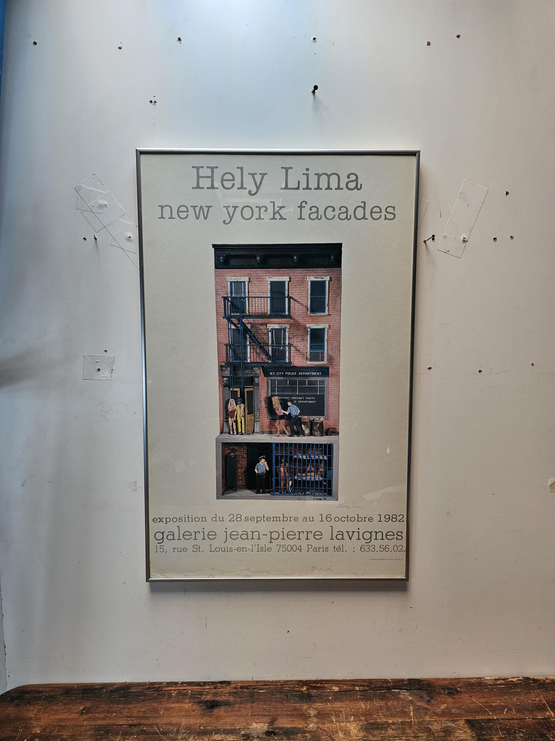 Hely Lima Signed - New York Facades, 1981 - 1982 - Exhibition Poster