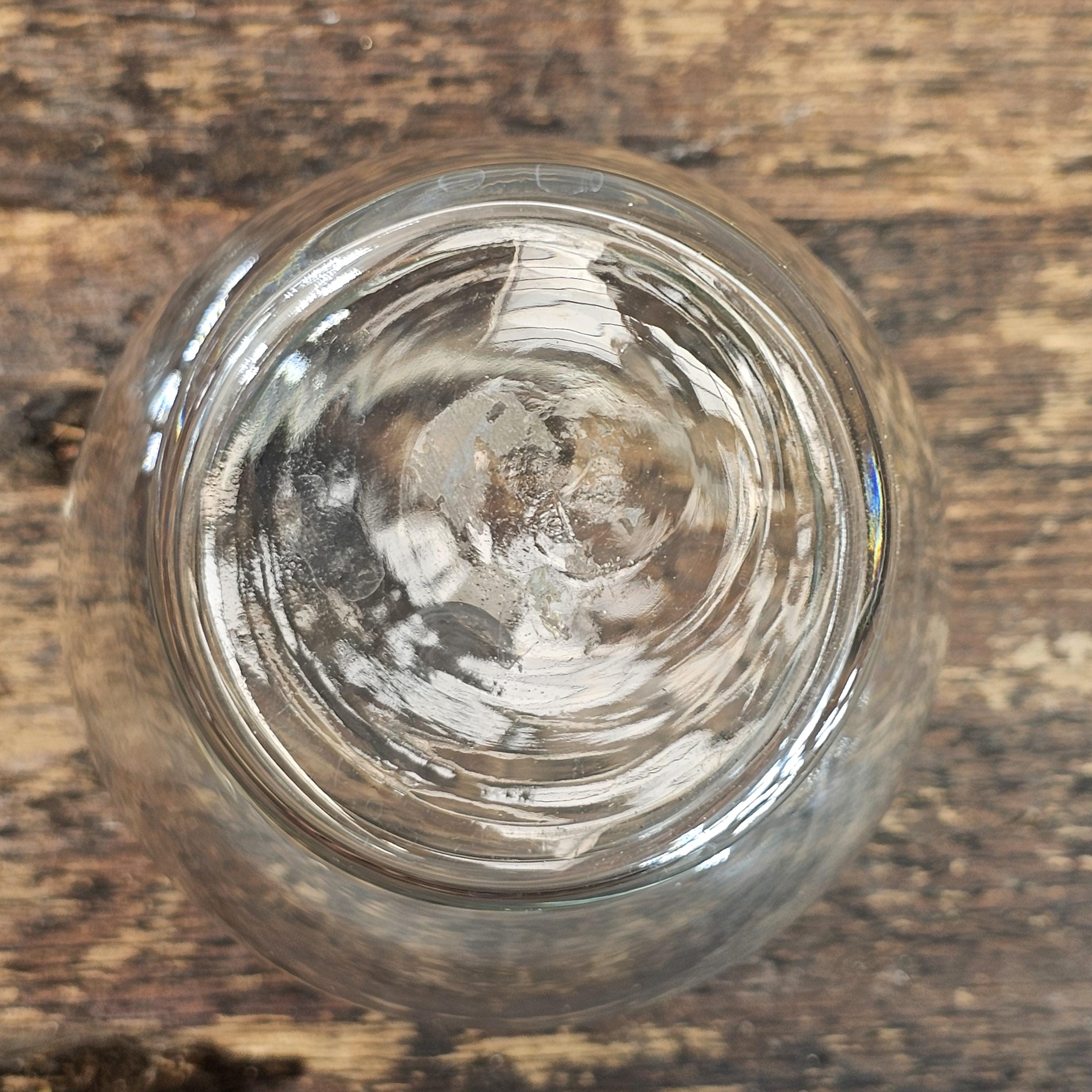 Vintage Apothecary Clear Glass Ginger Jar 4" Dia x 7.5" H